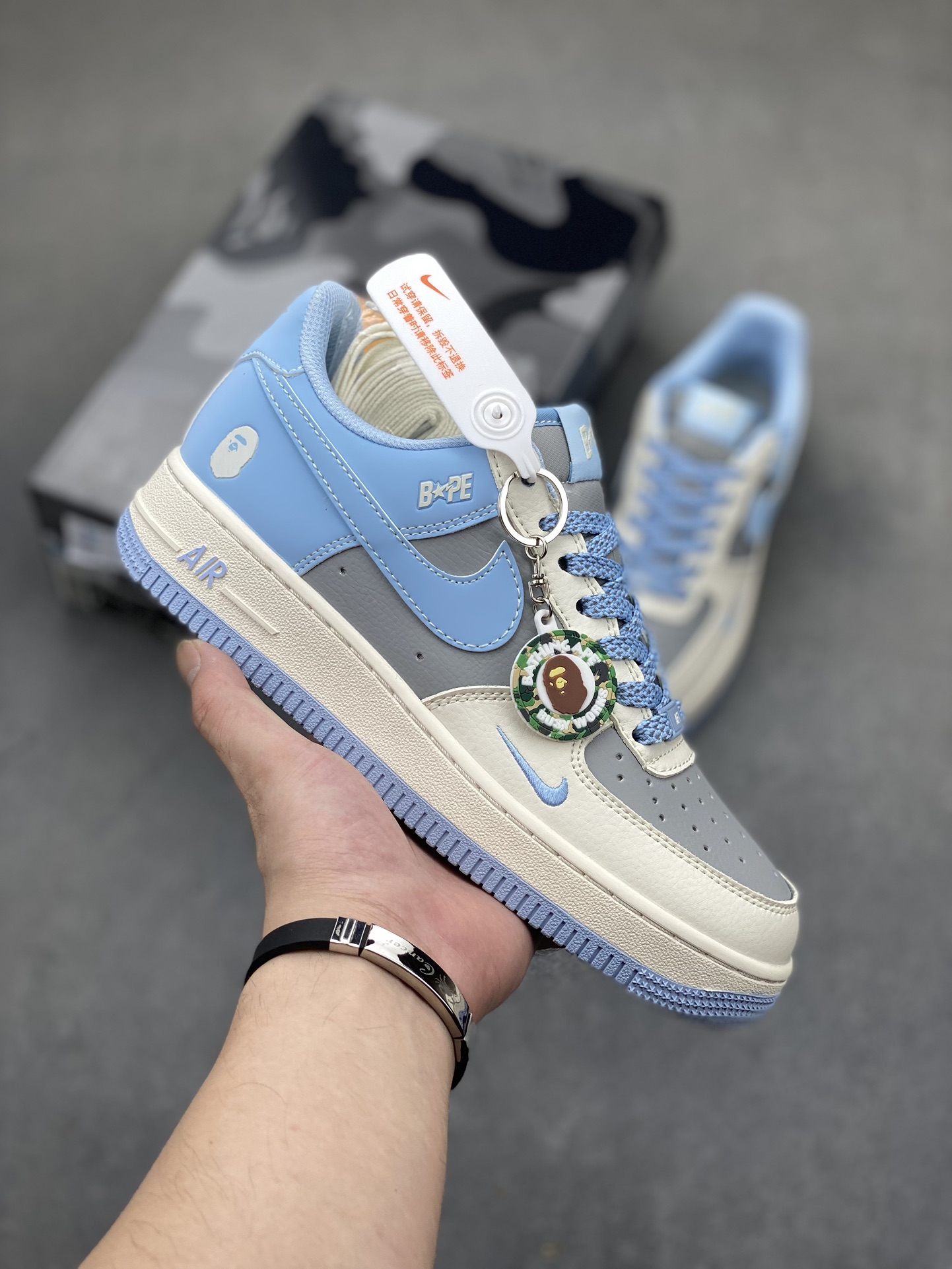 Nike Air Force 1 '07 Low Bape Collaboration - Grey and Blue Sneakers 2 i1721680654 8024 4