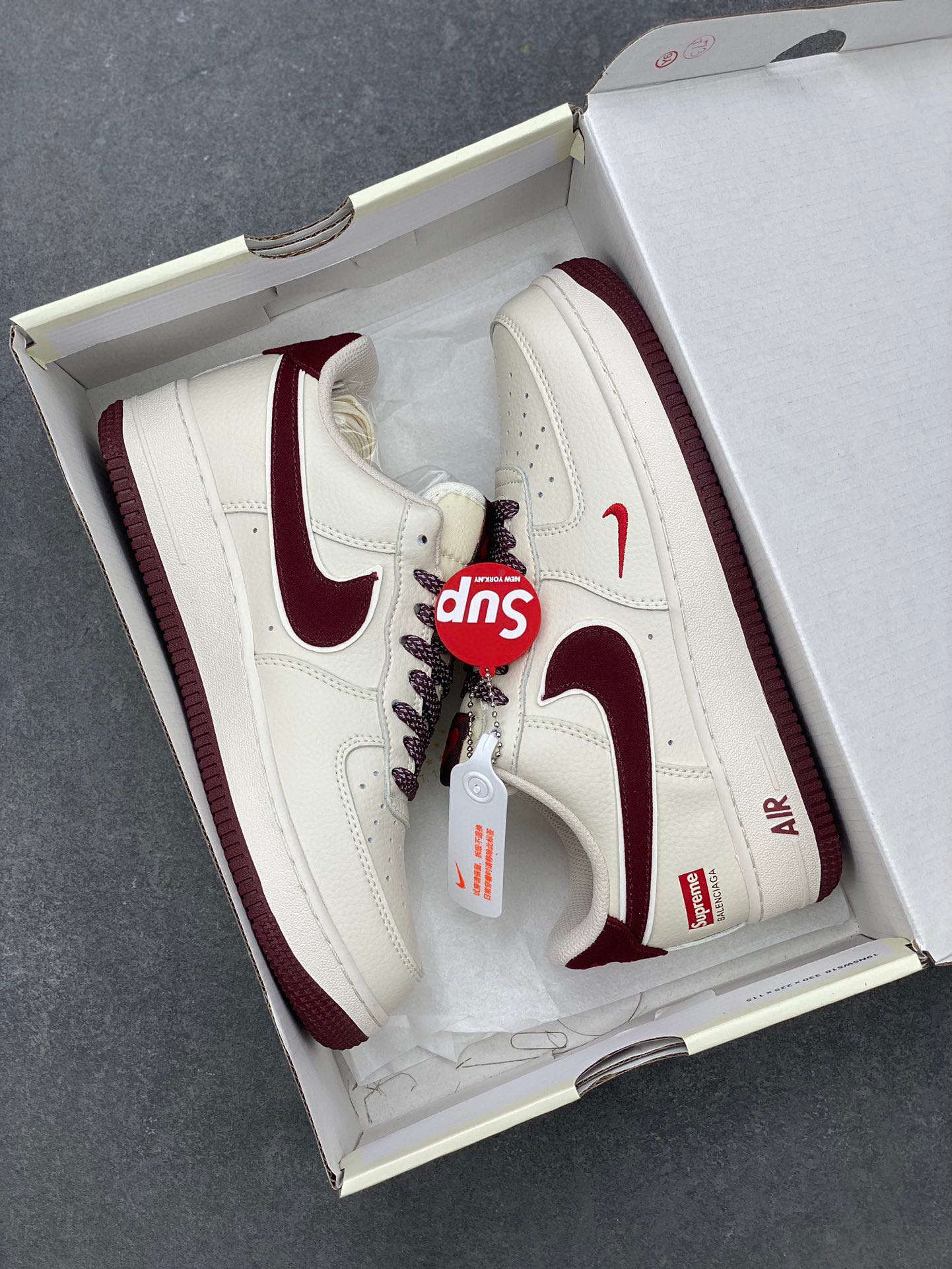 Nike Air Force 1 '07 Low Cream Burgundy Sneakers - Limited Edition 10 i1722108232 4856 1