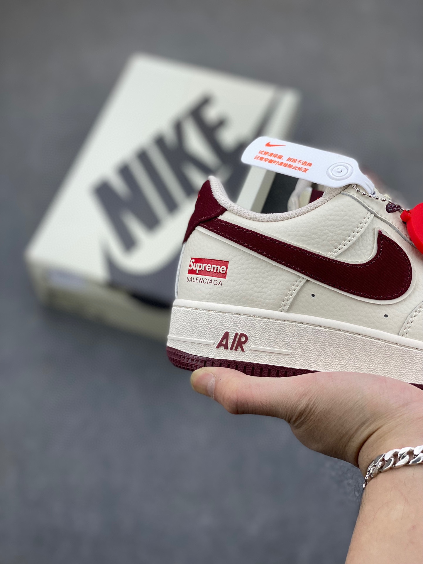 Nike Air Force 1 '07 Low Cream Burgundy Sneakers - Limited Edition 6 i1722108232 7319 0