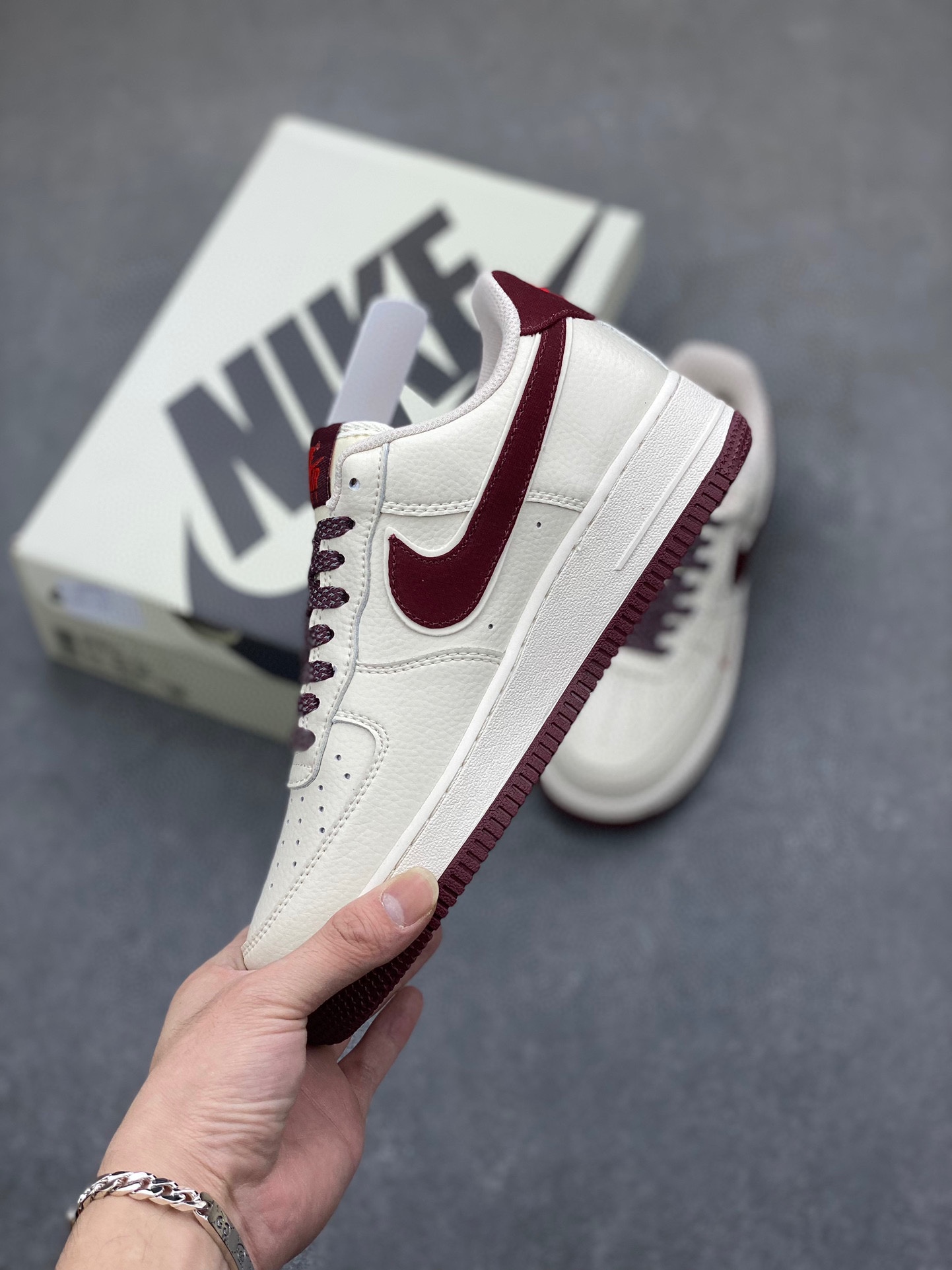 Nike Air Force 1 '07 Low Cream Burgundy Sneakers - Limited Edition 4 i1722108232 9883 4