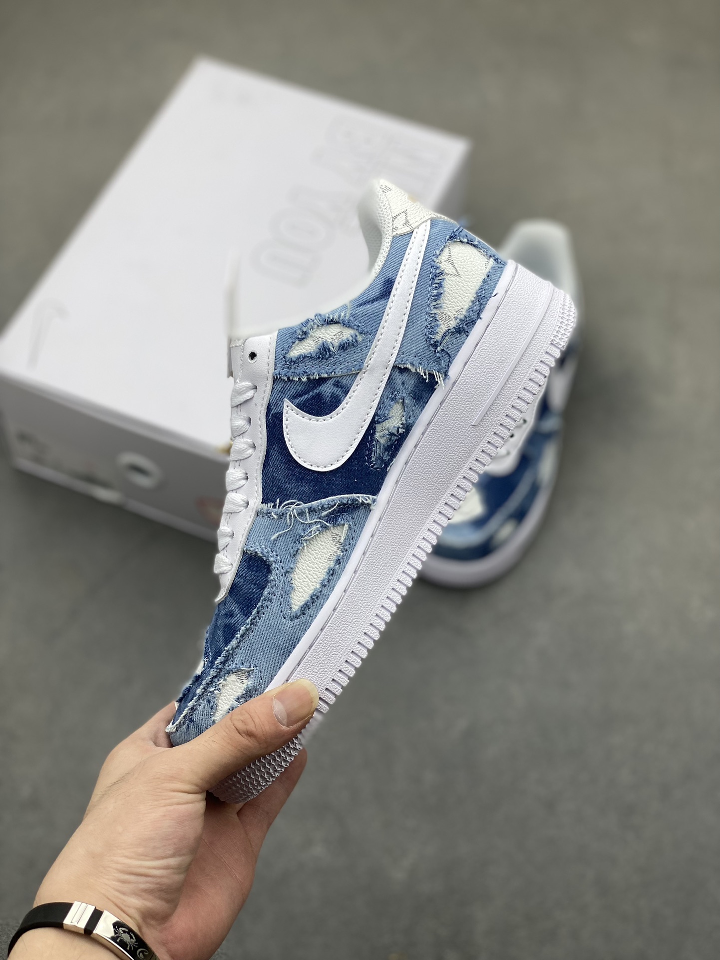 Nike Air Force 1 '07 Low Custom Denim Sneakers - Style & Comfort 4 i1722194352 3608 1
