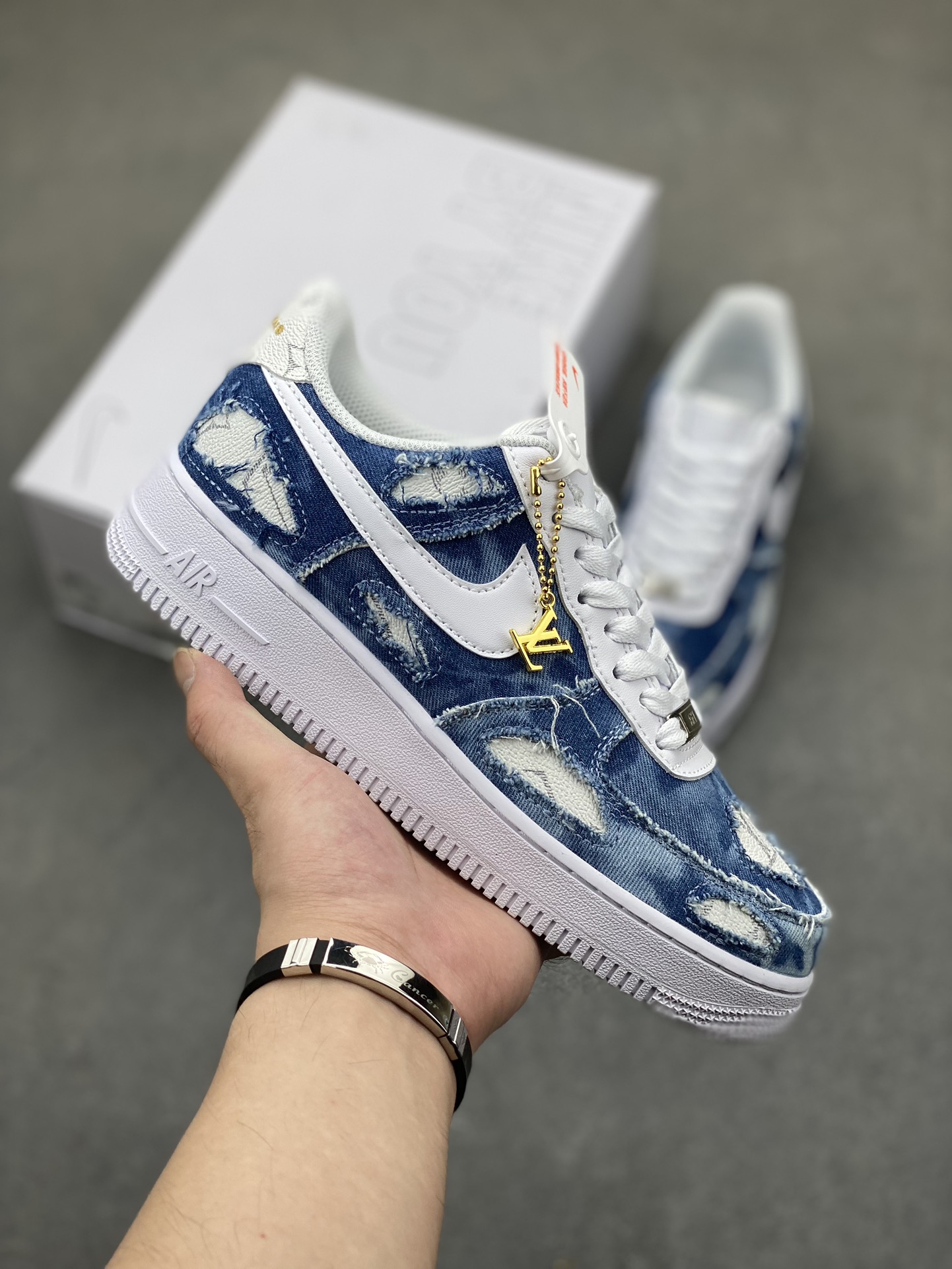 Nike Air Force 1 '07 Low Custom Denim Sneakers - Style & Comfort 2 i1722194352 8848 6