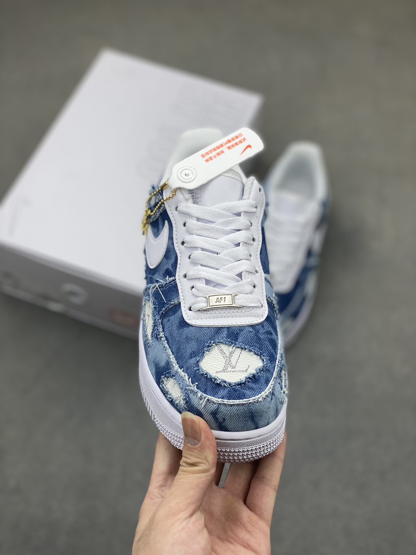 Nike Air Force 1 '07 Low Custom Denim Sneakers - Style & Comfort 3 i1722194352 9401 0