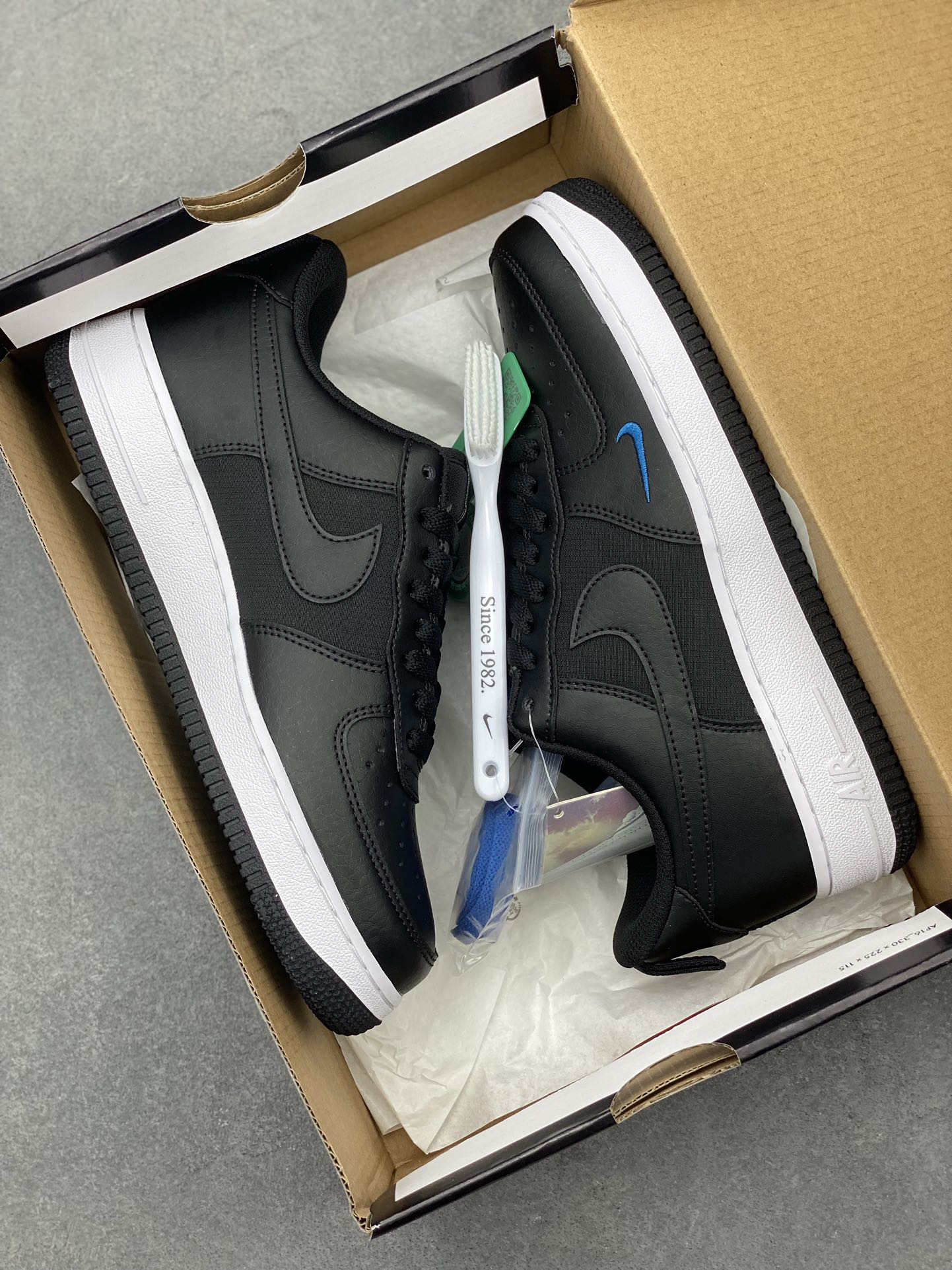 Nike Air Force 1 Low Black Blue Swoosh Casual Sneakers FZ4625-001 10 i1722194401 6376 5