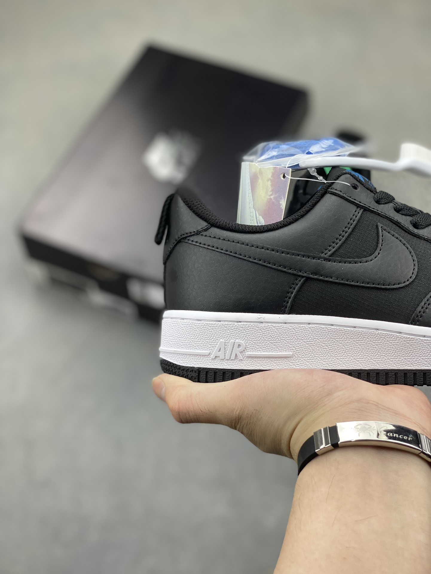 Nike Air Force 1 Low Black Blue Swoosh Casual Sneakers FZ4625-001 6 i1722194402 4384 8