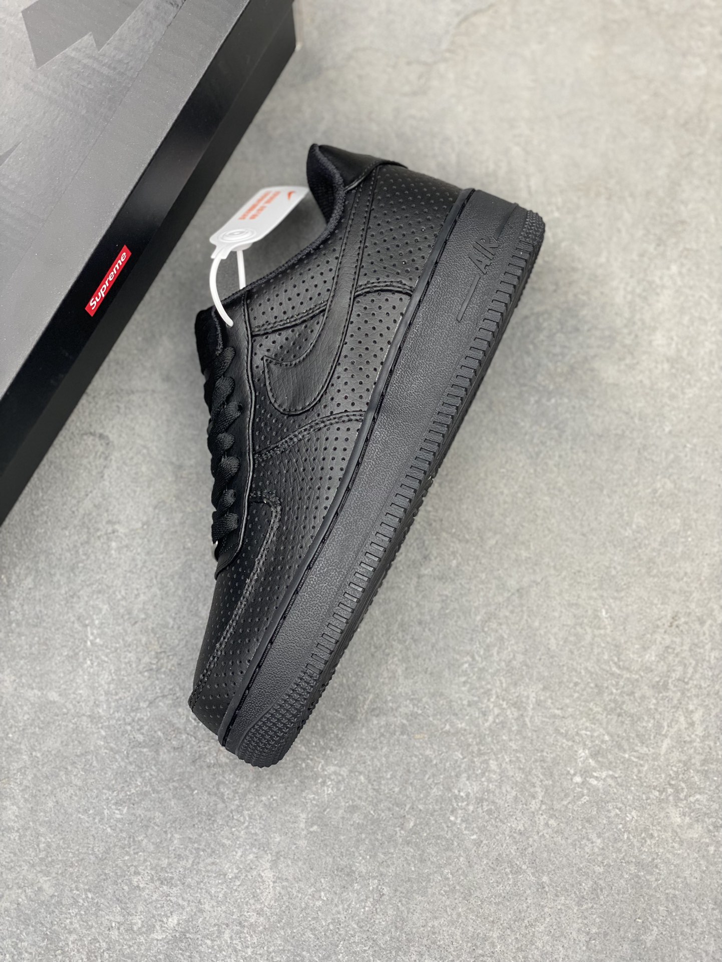 Nike Air Force 1 Low Black Perforated Leather Sneakers HF8189-001 8 i1722365493 2594 4