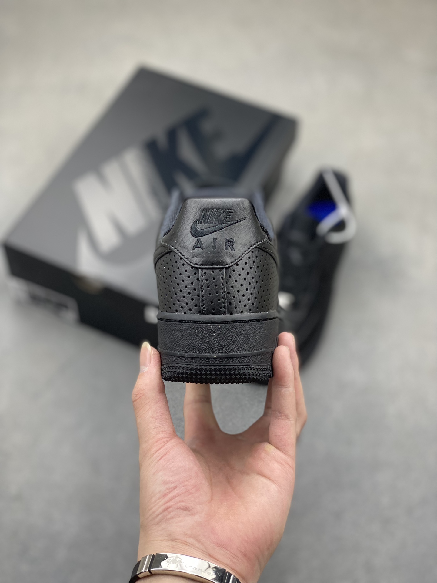 Nike Air Force 1 Low Black Perforated Leather Sneakers HF8189-001 5 i1722365493 5394 8