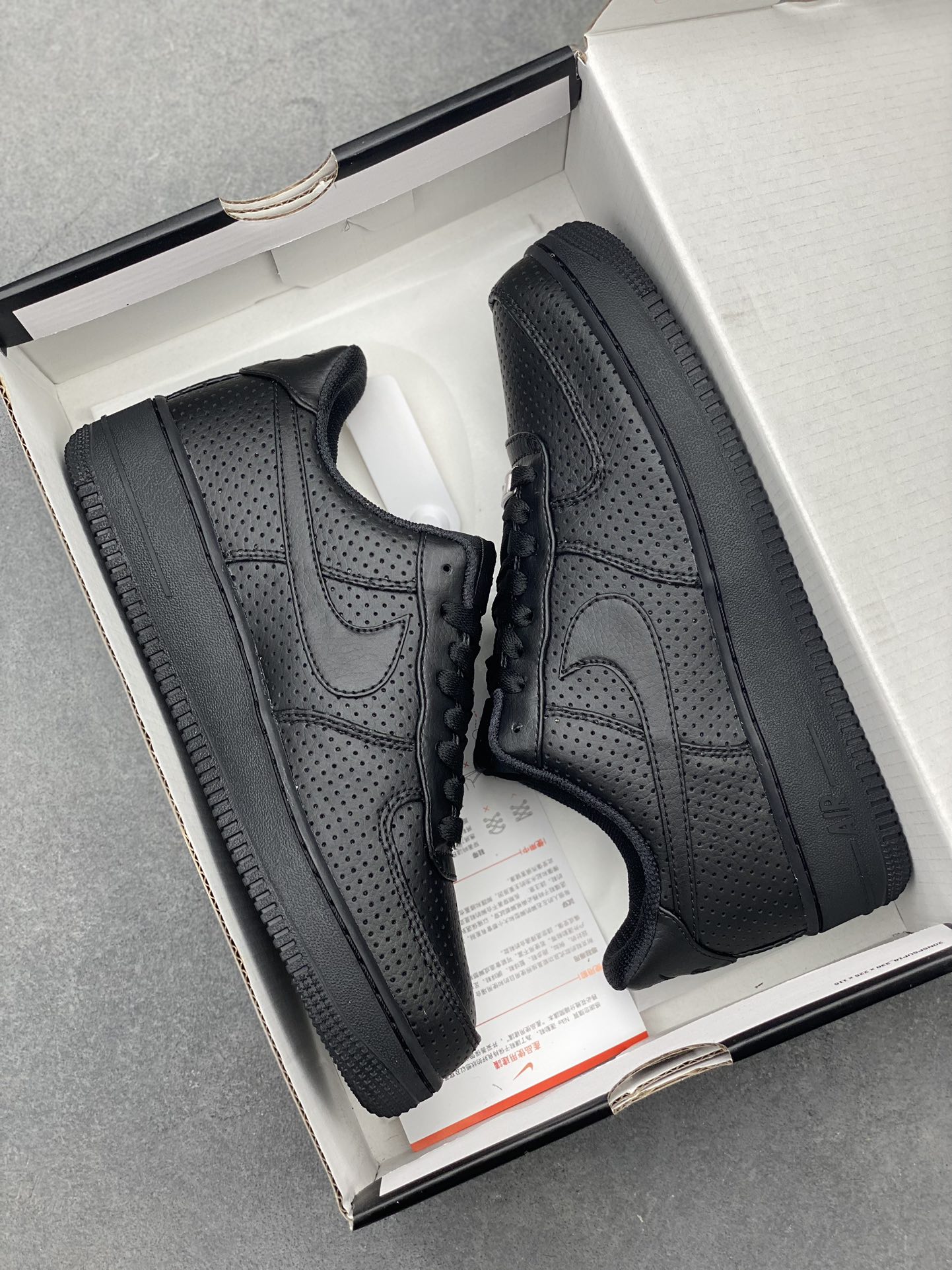 Nike Air Force 1 Low Black Perforated Leather Sneakers HF8189-001 10 i1722365493 7843 1