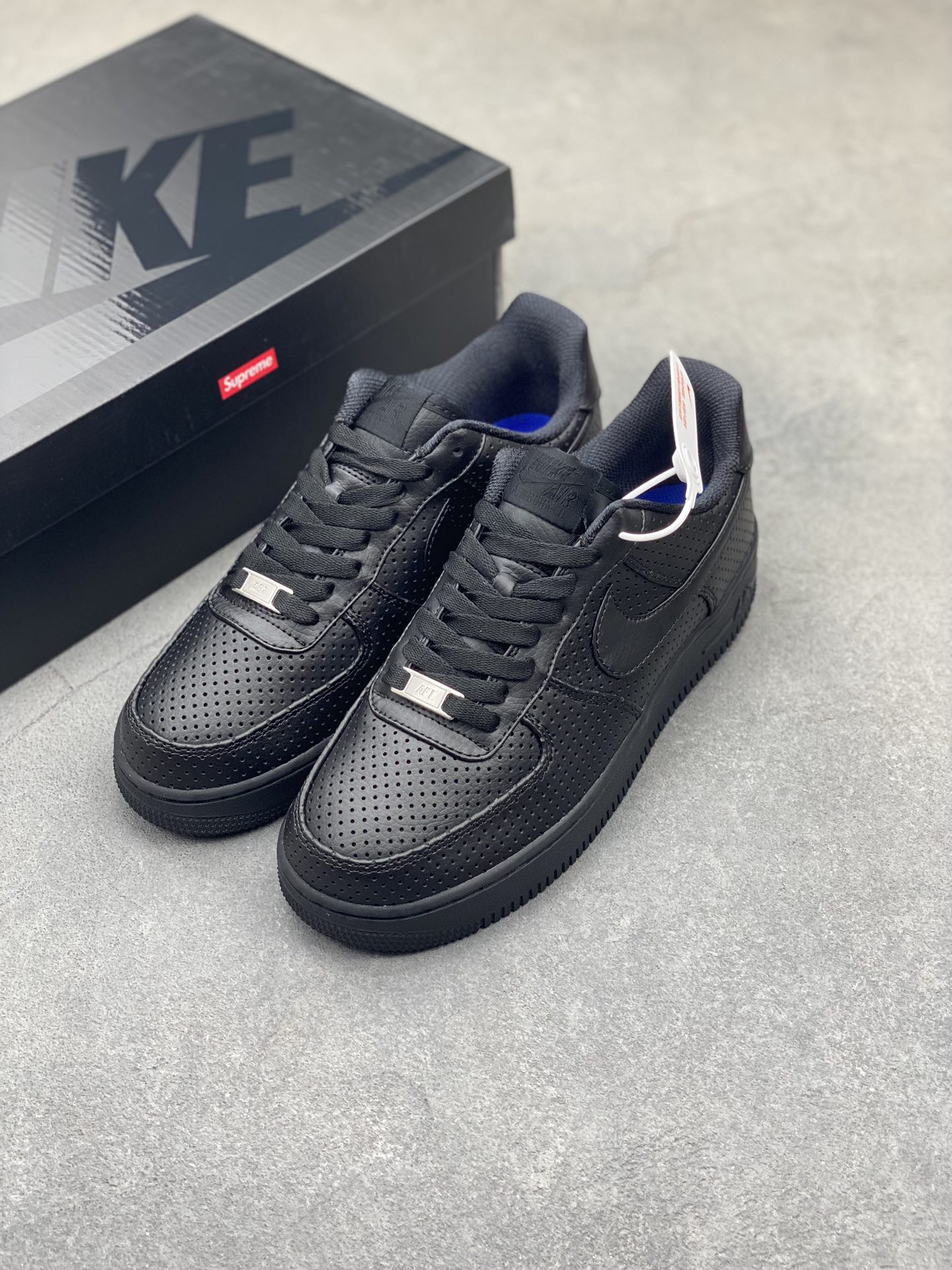 Nike Air Force 1 Low Black Perforated Leather Sneakers HF8189-001 9 i1722365493 8227 6