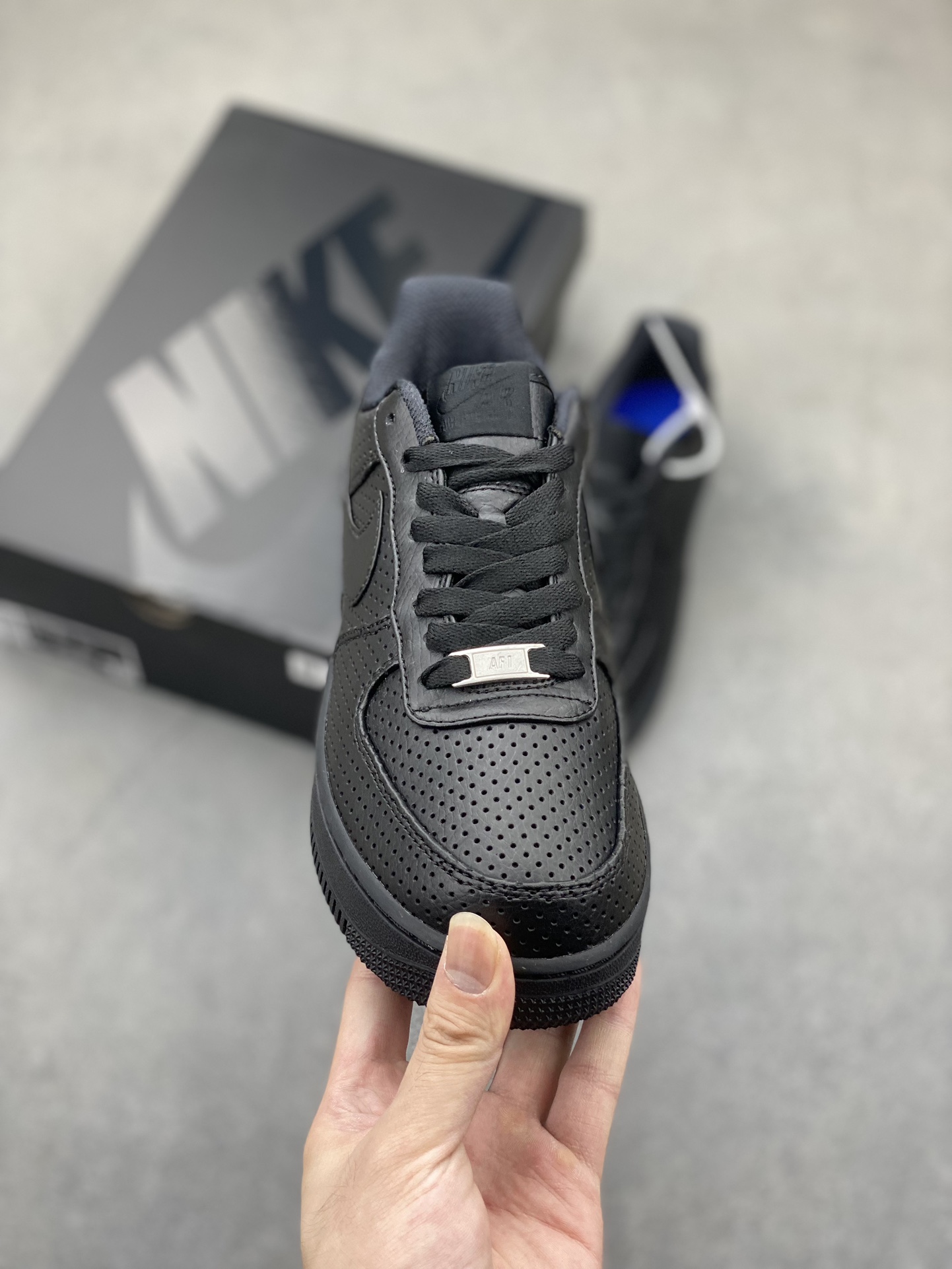 Nike Air Force 1 Low Black Perforated Leather Sneakers HF8189-001 3 i1722365493 8979 0