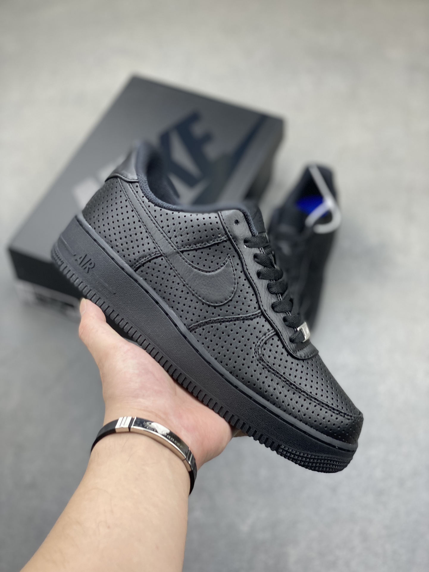 Nike Air Force 1 Low Black Perforated Leather Sneakers HF8189-001 2 i1722365493 9913 3