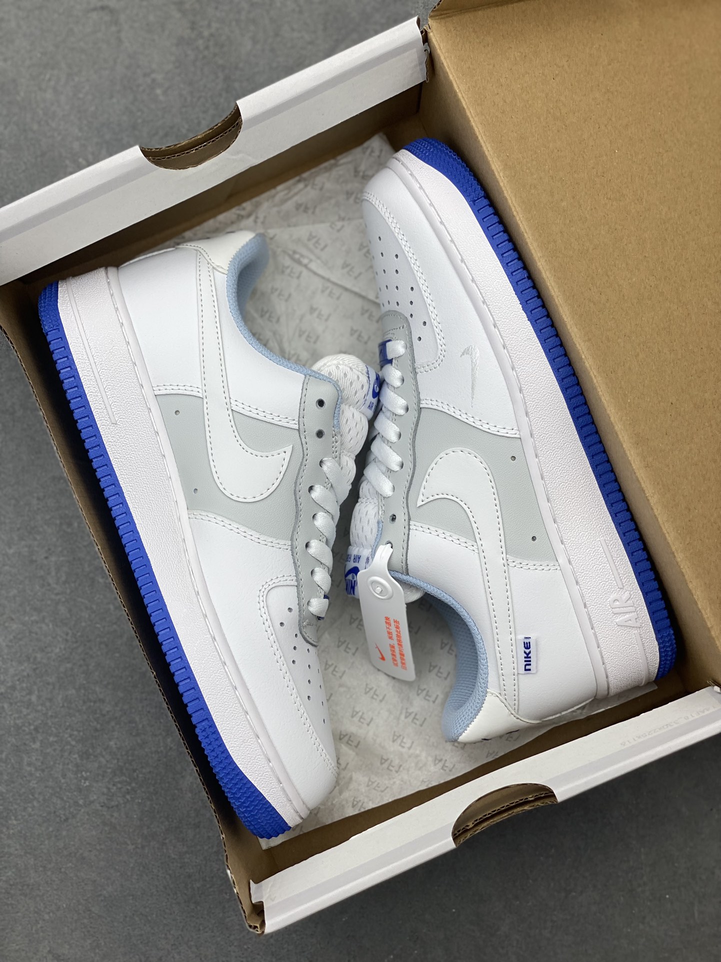 Nike Air Force 1 Low White Grey Blue Casual Sneakers FB1844-111 10 i1722542362 2666 6