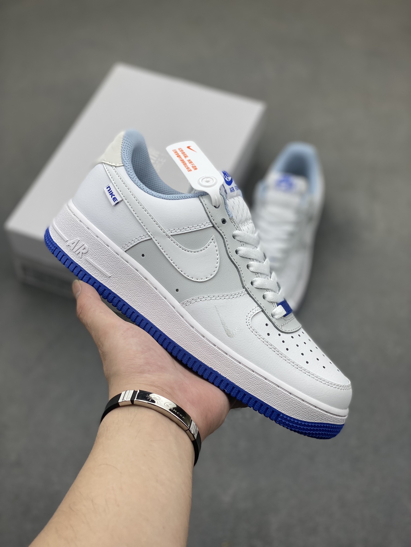 Nike Air Force 1 Low White Grey Blue Casual Sneakers FB1844-111 2 i1722542362 6812 4