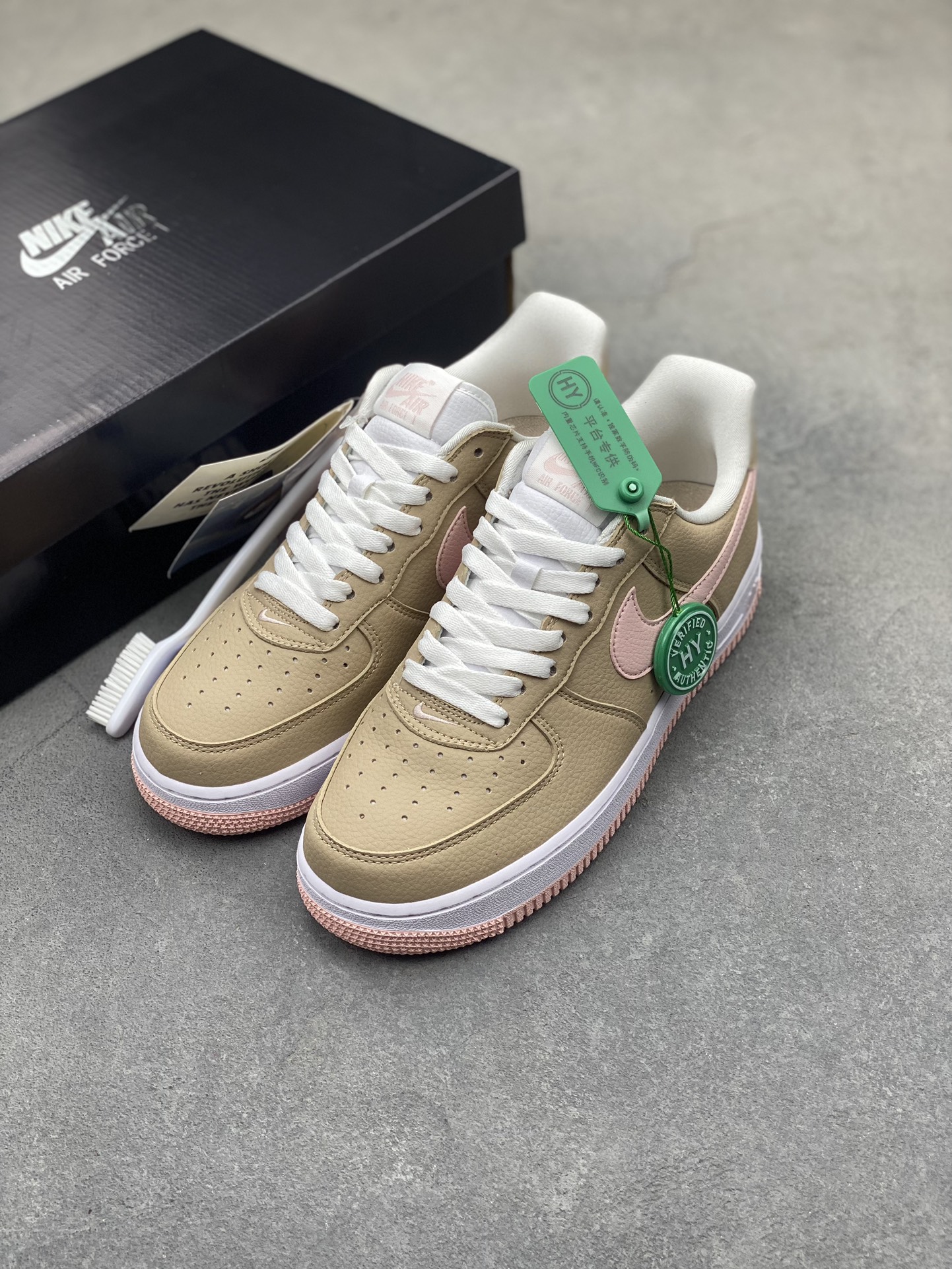 Nike Air Force 1 Low Brown Pink Casual Sneakers,Honeycomb Cushion,Original Box 9 i1722624756 809 0