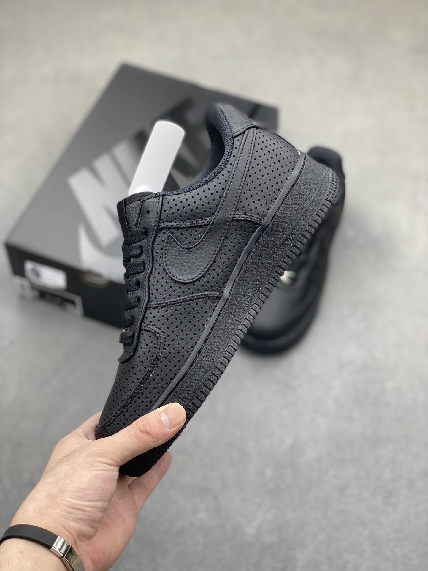 Nike Air Force 1 Low Perforated Black Casual Sneakers HF8189-001 4 i1722624914 2156 0