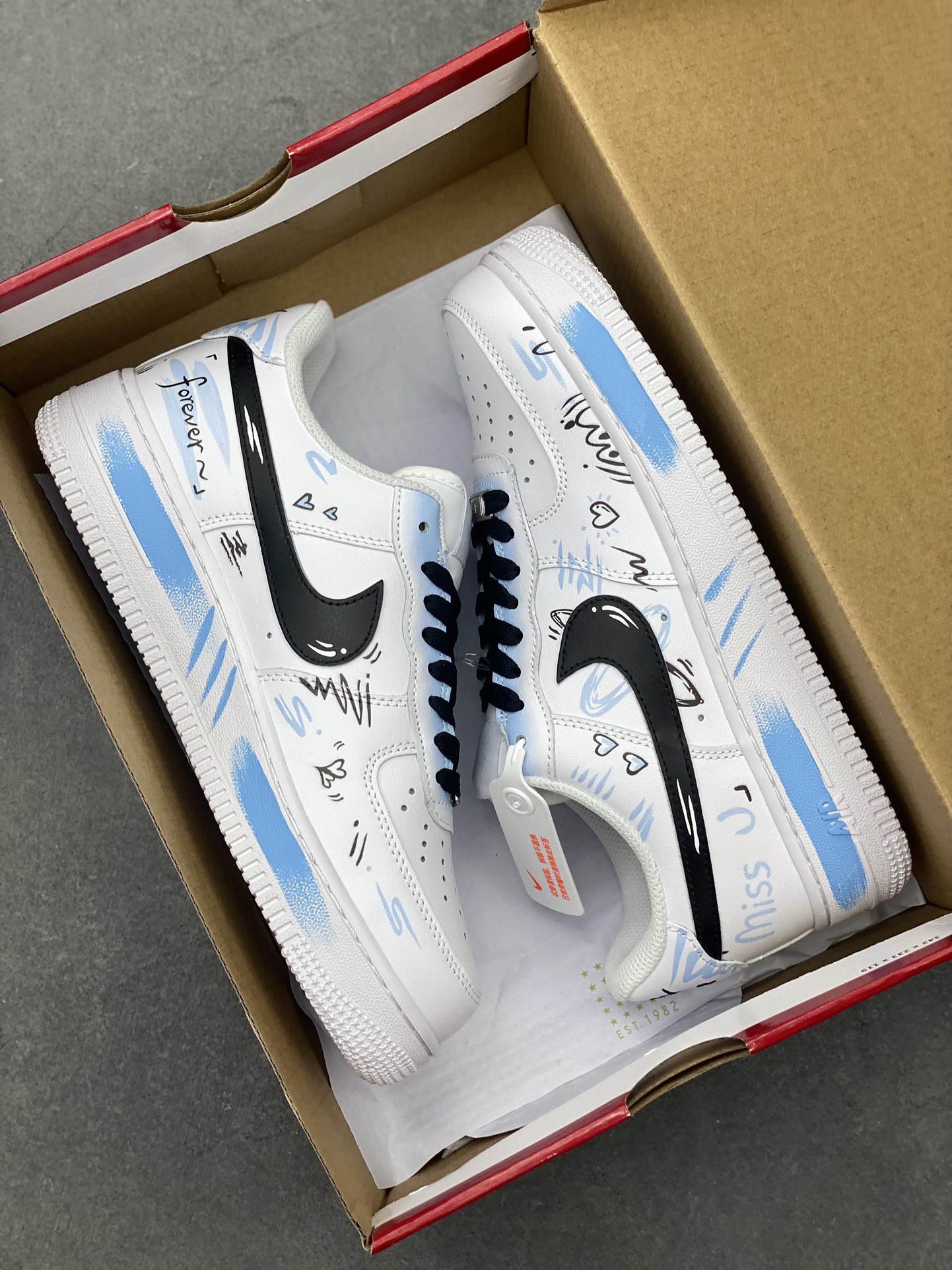 Nike Air Force 1 Low '07 Custom 'Other Shore Love Letter' White Blue Sneakers 10 i1722708096 36 2