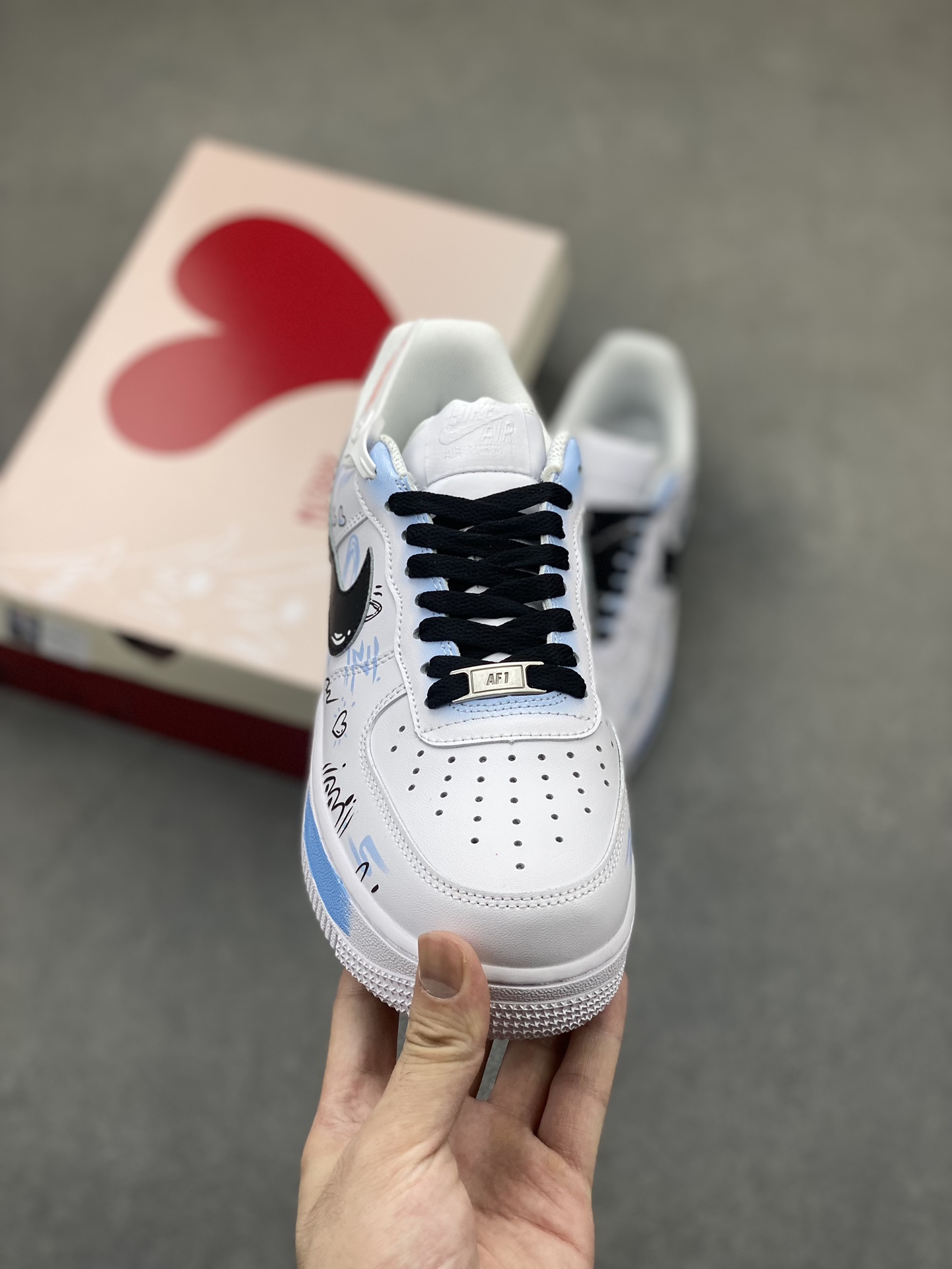 Nike Air Force 1 Low '07 Custom 'Other Shore Love Letter' White Blue Sneakers 3 i1722708097 7479 8