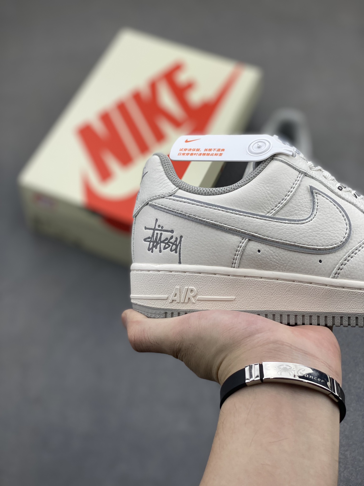Stussy x Nike Air Force 1 Low 'Stussy' Cream Reflective Sneakers 6 i1722708132 3232 1