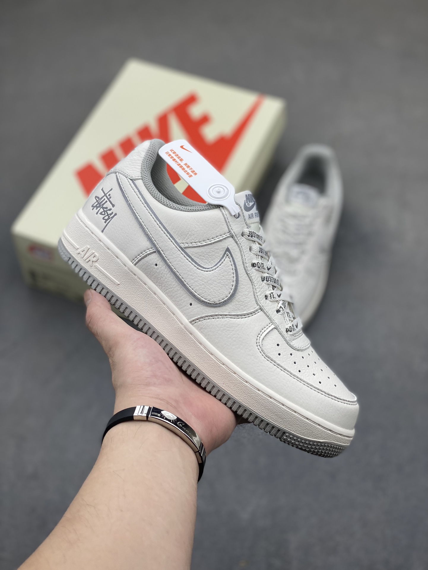 Stussy x Nike Air Force 1 Low 'Stussy' Cream Reflective Sneakers 2 i1722708132 6441 2
