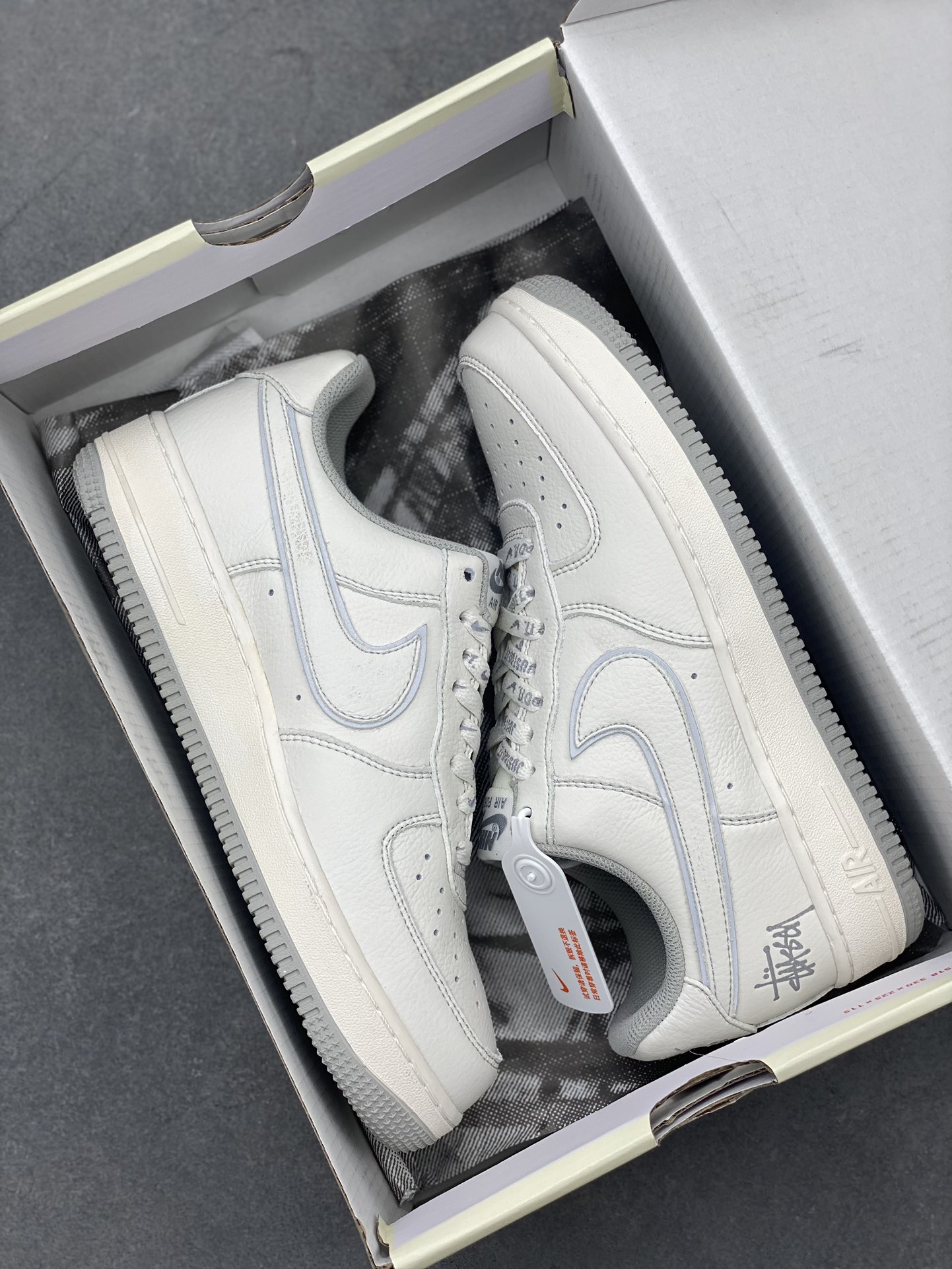 Stussy x Nike Air Force 1 Low 'Stussy' Cream Reflective Sneakers 10 i1722708133 1356 7