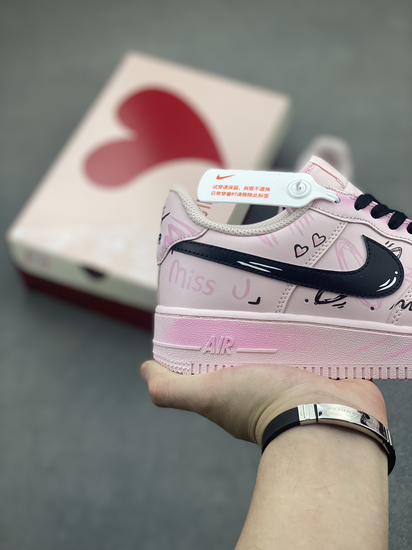Nike Air Force 1 Low '07 'Love Letter' Pink Custom Sneakers 6 i1722968328 8183 3