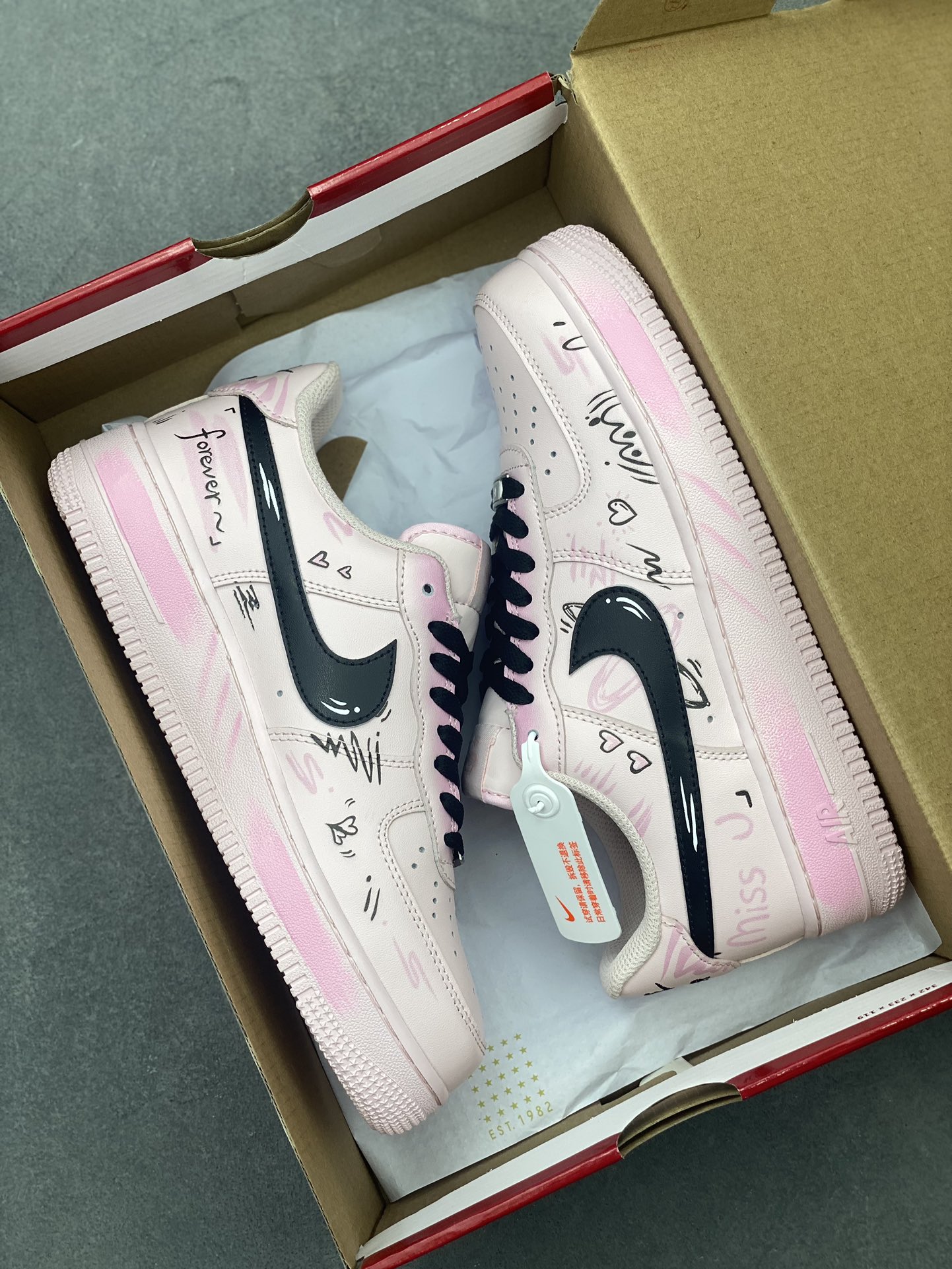 Nike Air Force 1 Low '07 'Love Letter' Pink Custom Sneakers 10 i1722968329 6282 5