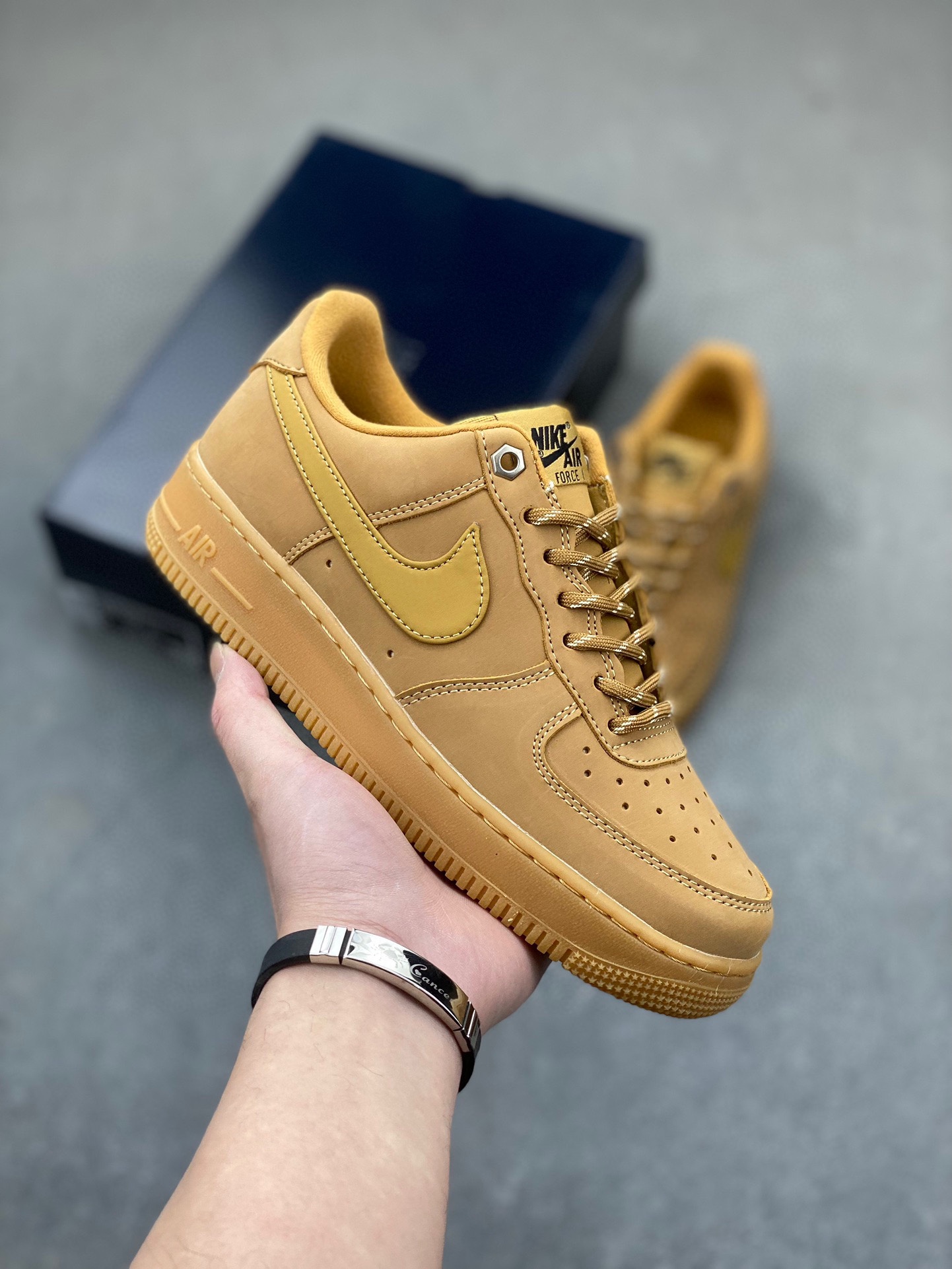 Nike Air Force 1 Low Wheat Gold Casual Shoes for Men and Women