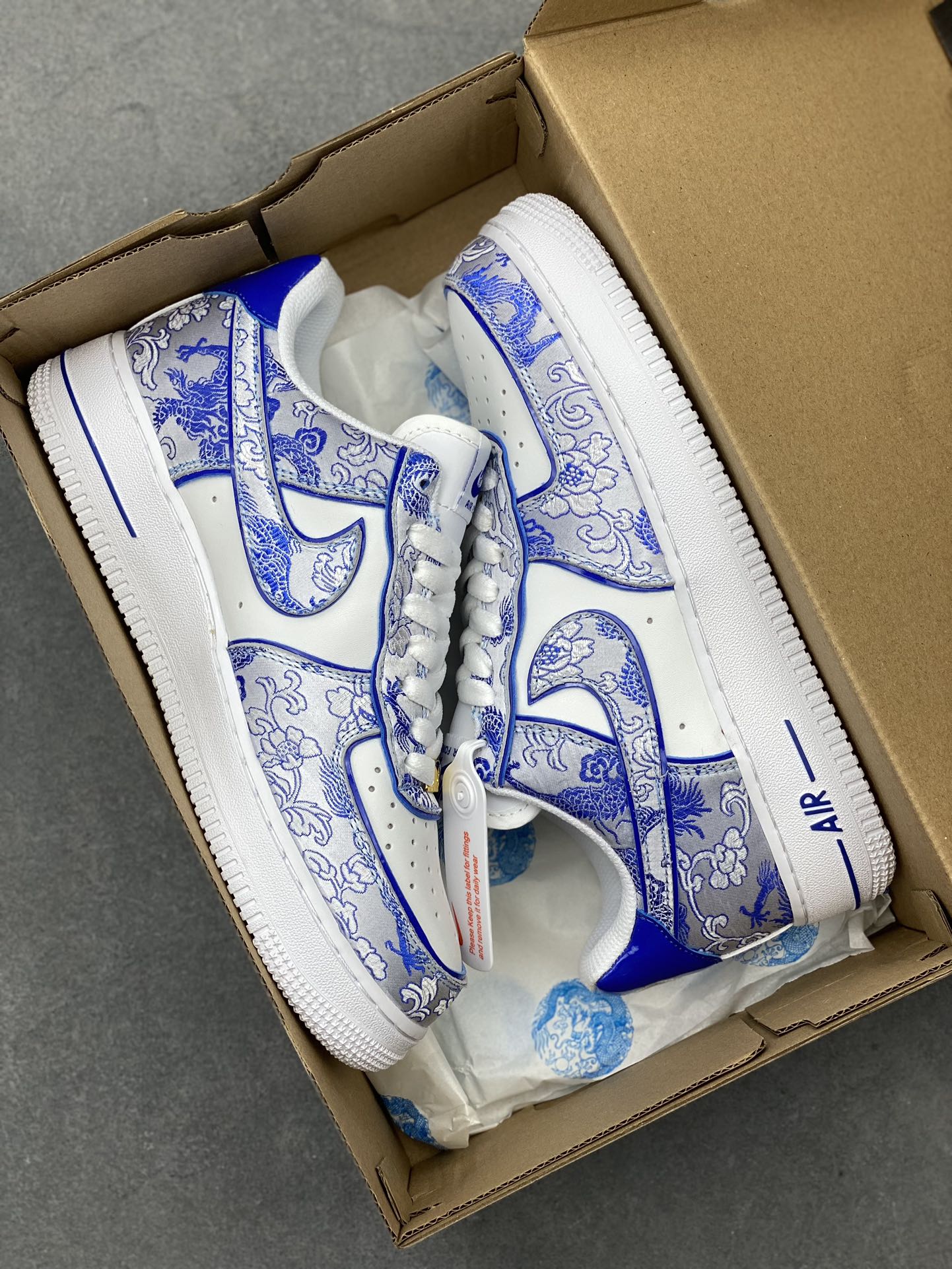 Nike Air Force 1 Low Blue White Dragon (CW2288-201) Custom Sneakers 10 i1723144718 3885 8