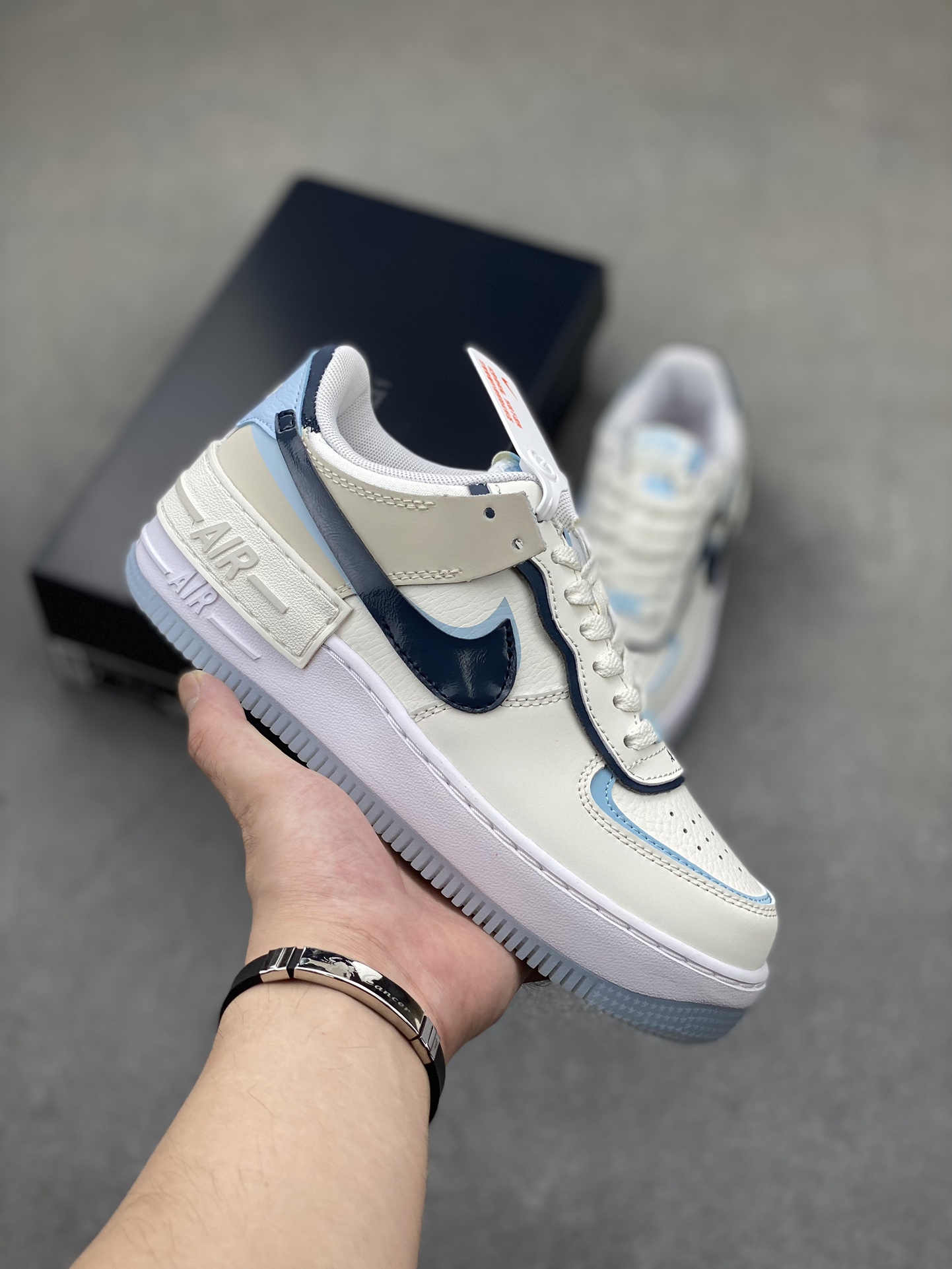 Nike Air Force 1 Shadow Women's Sneaker Pale Ivory/Celestial Gold/Midnight Navy 2 i1723228769 9084 3
