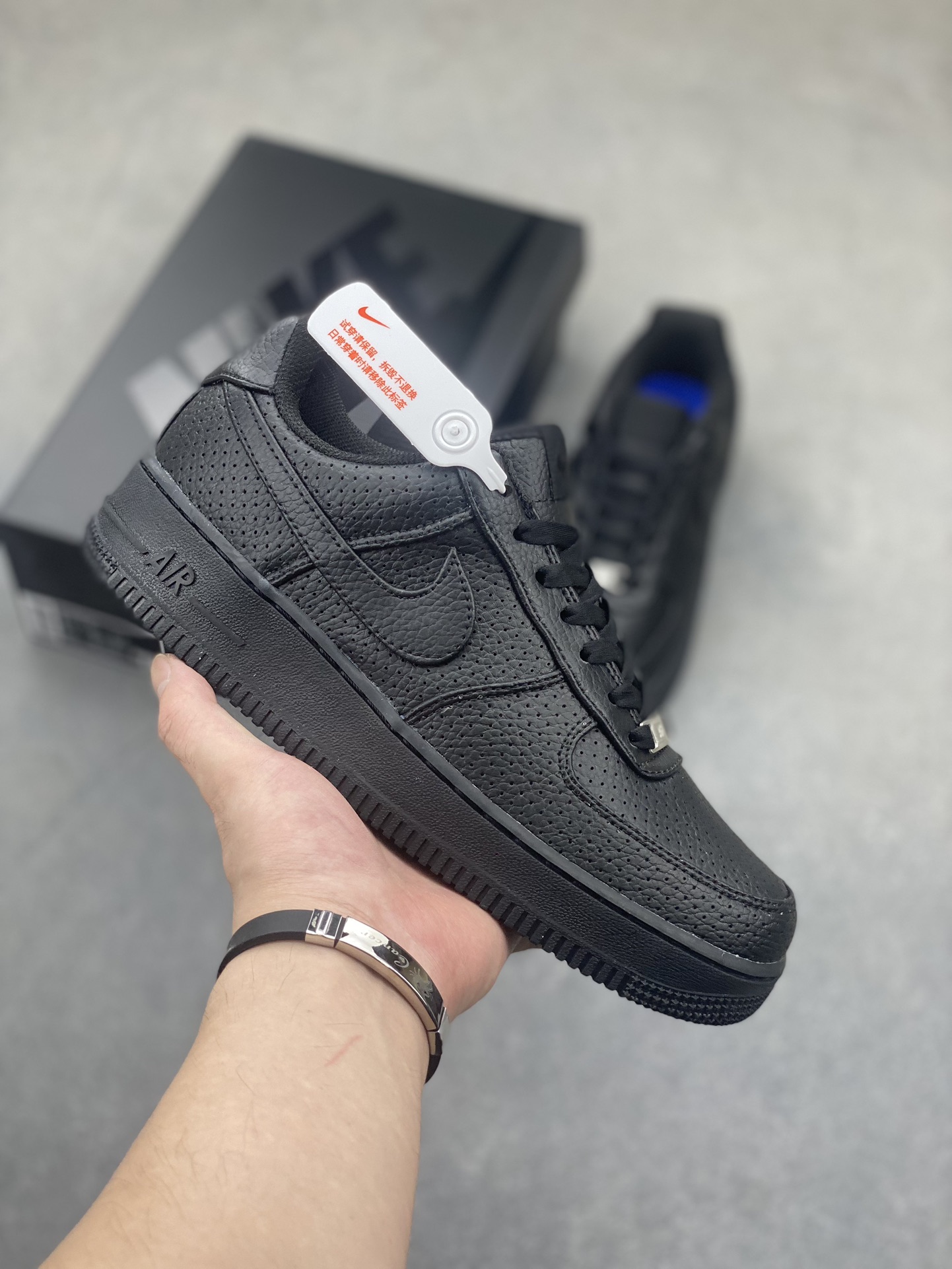 Nike Air Force 1 Low Black Perforated Leather Sneakers HF8189-001 24 i1723577475 2277 4