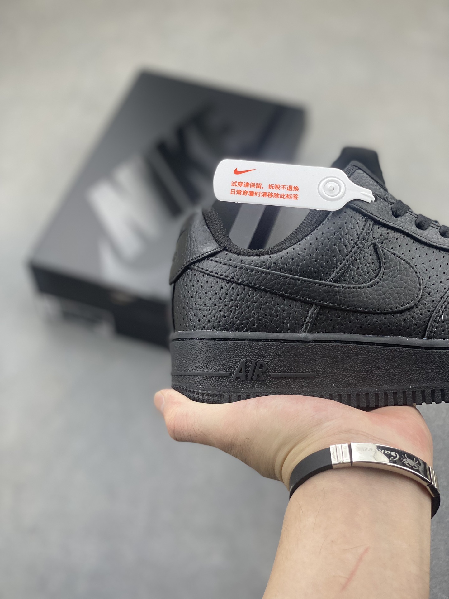 Nike Air Force 1 Low Black Perforated Leather Sneakers HF8189-001 28 i1723577475 3810 1
