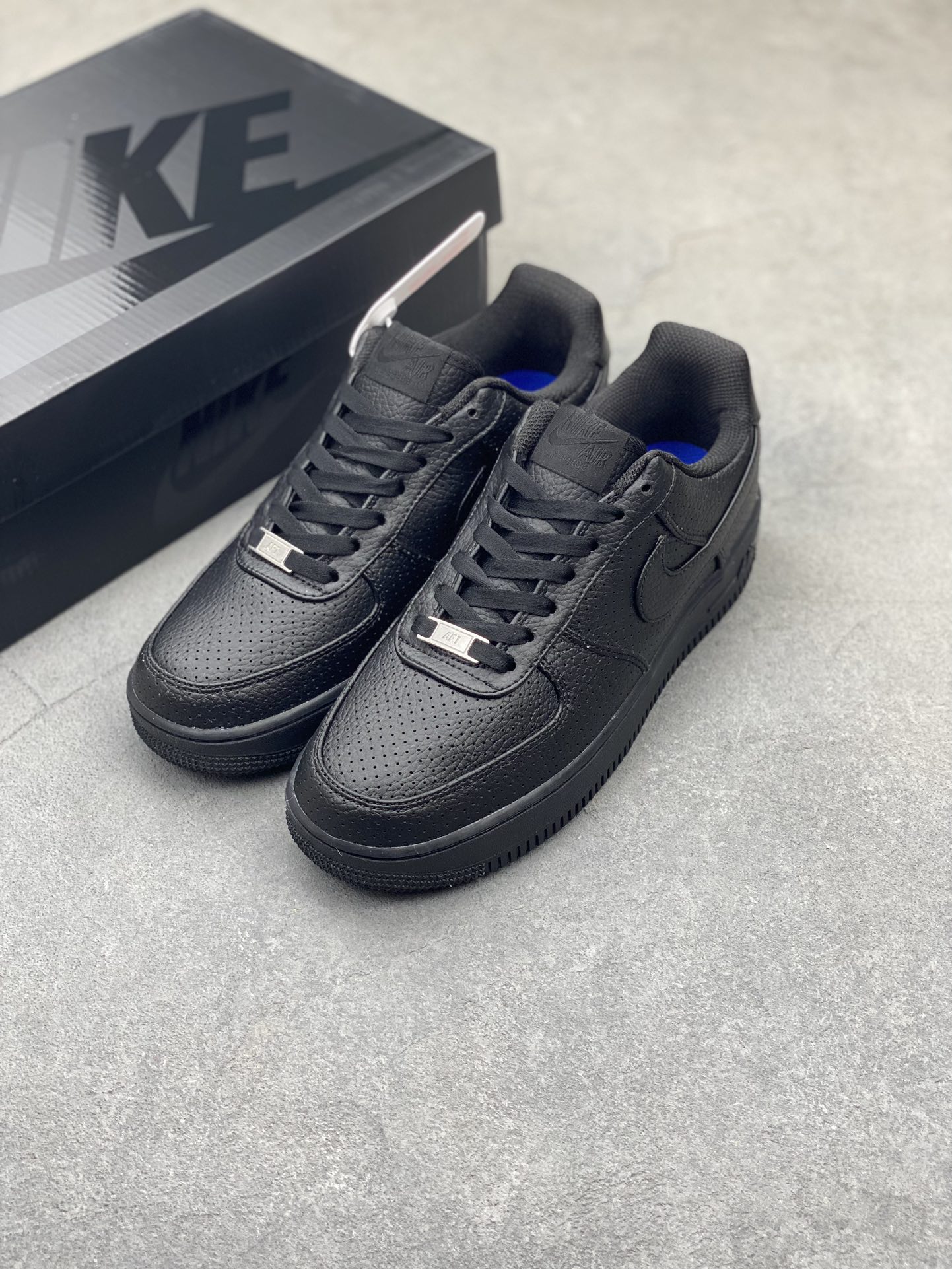 Nike Air Force 1 Low Black Perforated Leather Sneakers HF8189-001 31 i1723577475 5797 7