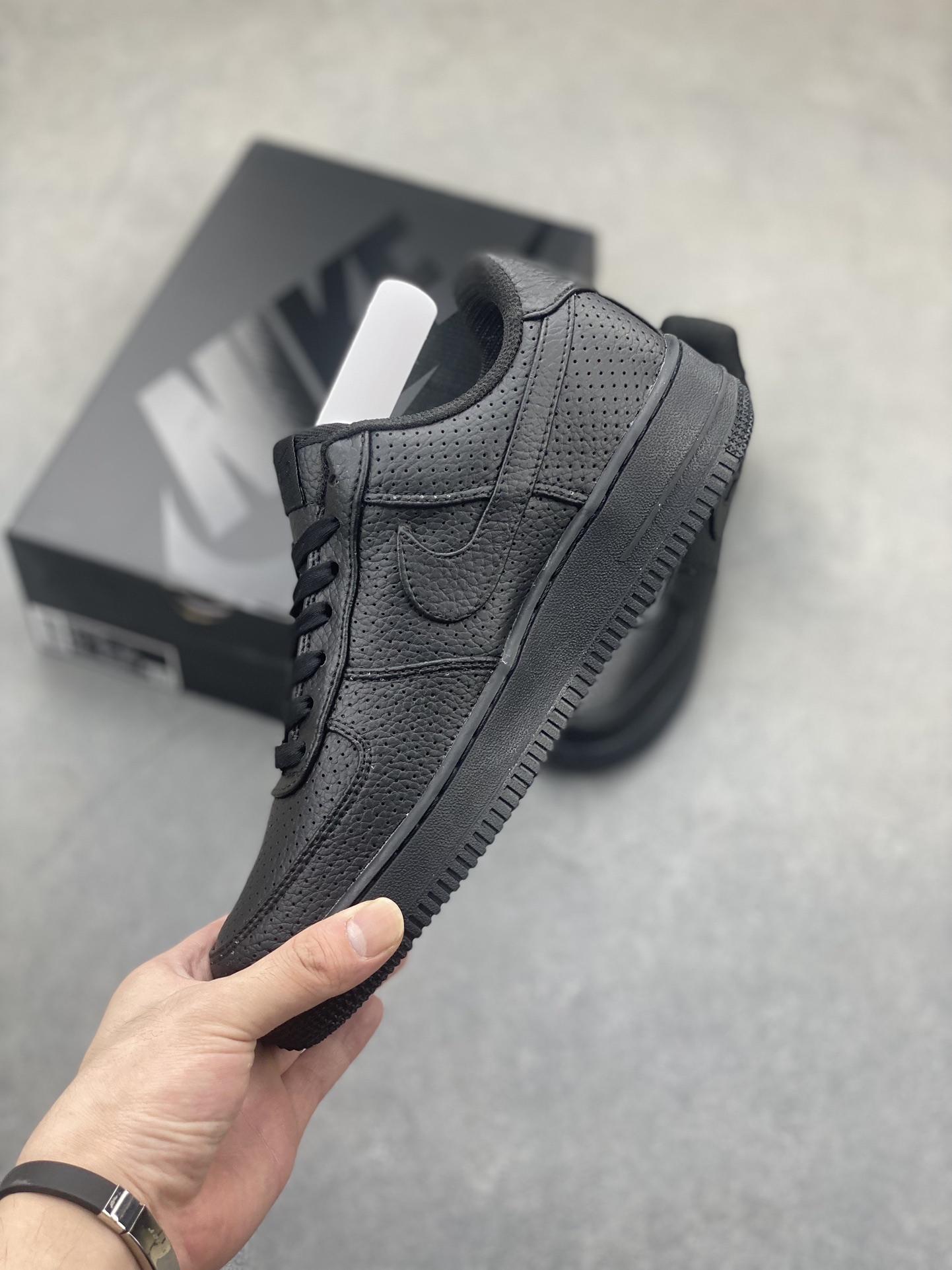 Nike Air Force 1 Low Black Perforated Leather Sneakers HF8189-001 26 i1723577475 8988 0