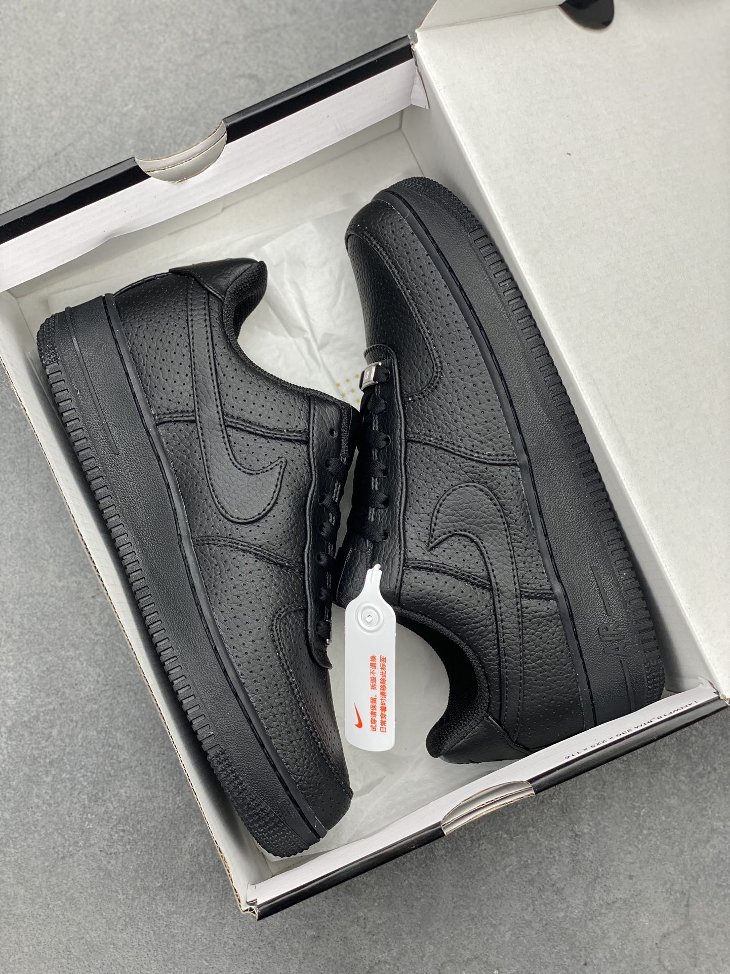 Nike Air Force 1 Low Black Perforated Leather Sneakers HF8189-001 32 i1723577475 9788 8