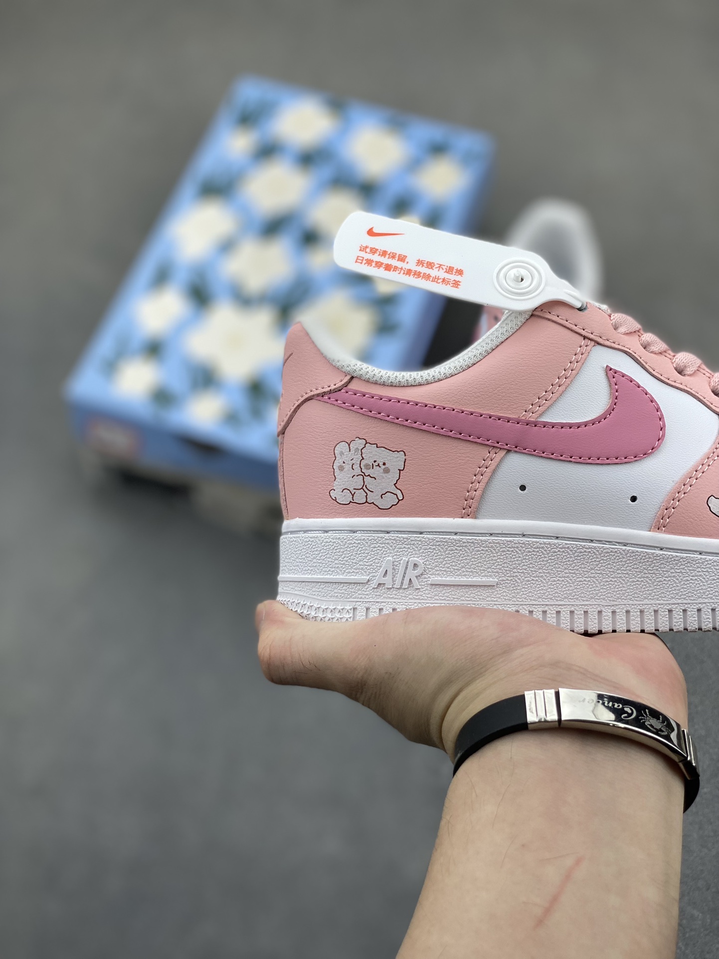 Custom 'Huggy Bear' Nike Air Force 1 Low Top Sneakers - Pink/White 6 i1723577701 7601 5