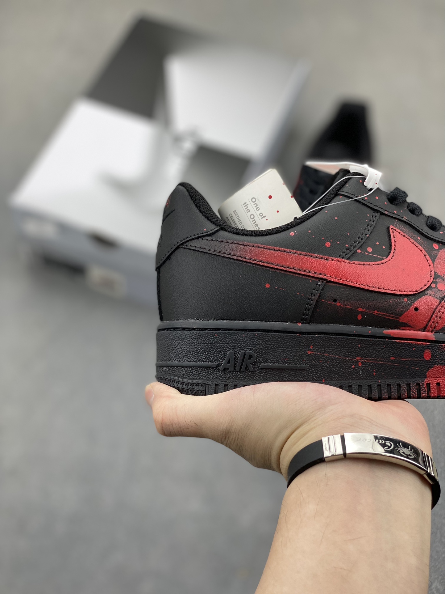 Nike Air Force 1 '07 Custom Graffiti Sneakers - Black/Red, All Sizes 28 i1723837802 9608 0
