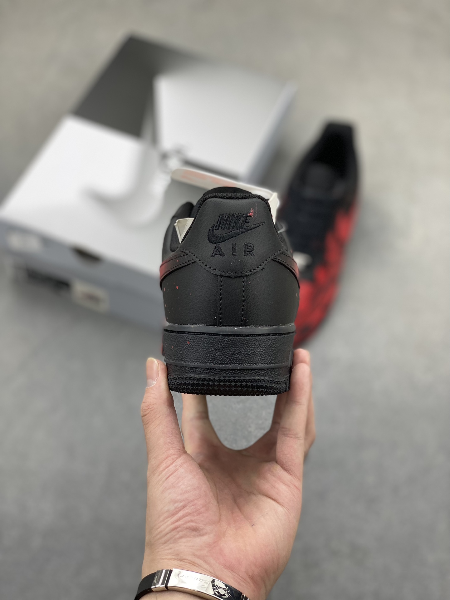 Nike Air Force 1 '07 Custom Graffiti Sneakers - Black/Red, All Sizes 27 i1723837803 2358 0