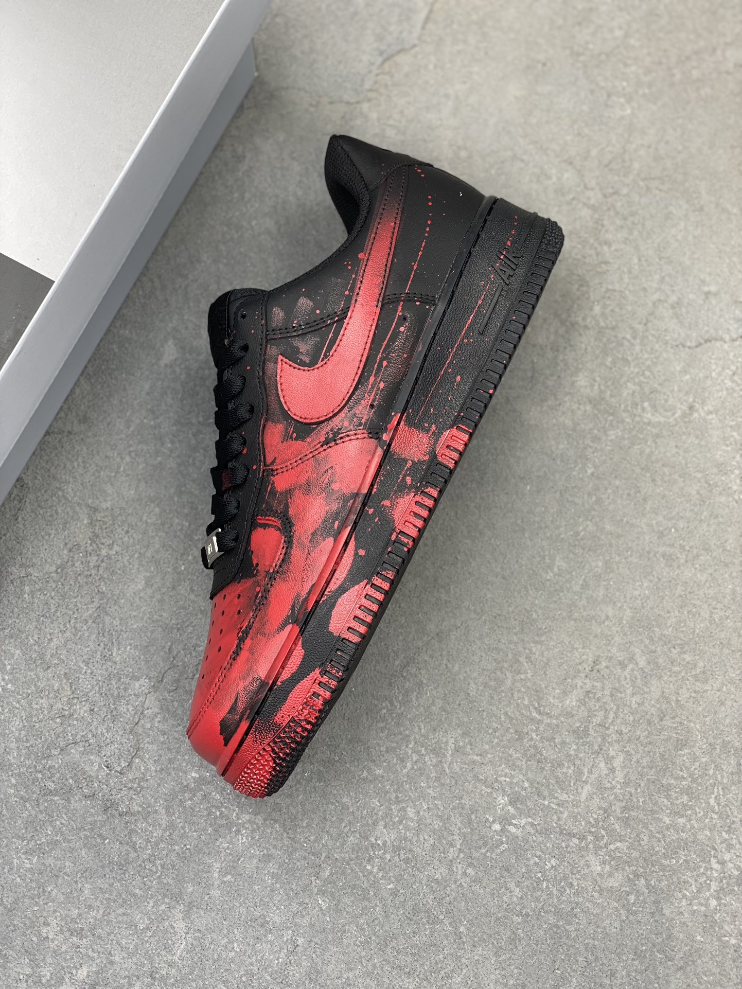 Nike Air Force 1 '07 Custom Graffiti Sneakers - Black/Red, All Sizes 30 i1723837803 9942 0
