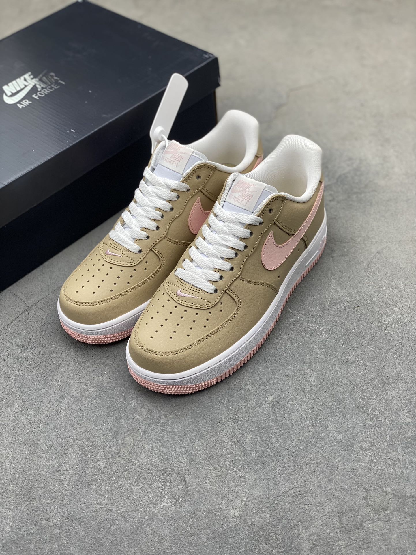 Nike Air Force 1 Low Brown/Pink Women's Casual Sneakers - Style & Comfort 9 i1723837842 5814 6