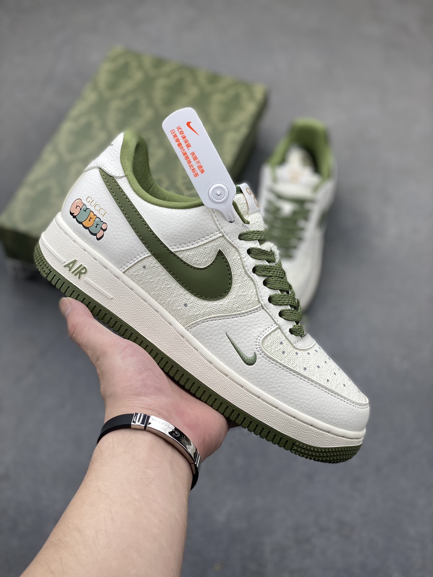 Nike Air Force 1 '07 Low Gucci Collab Sneakers - Green/Beige, Limited Edition 2 i1724010771 384 5