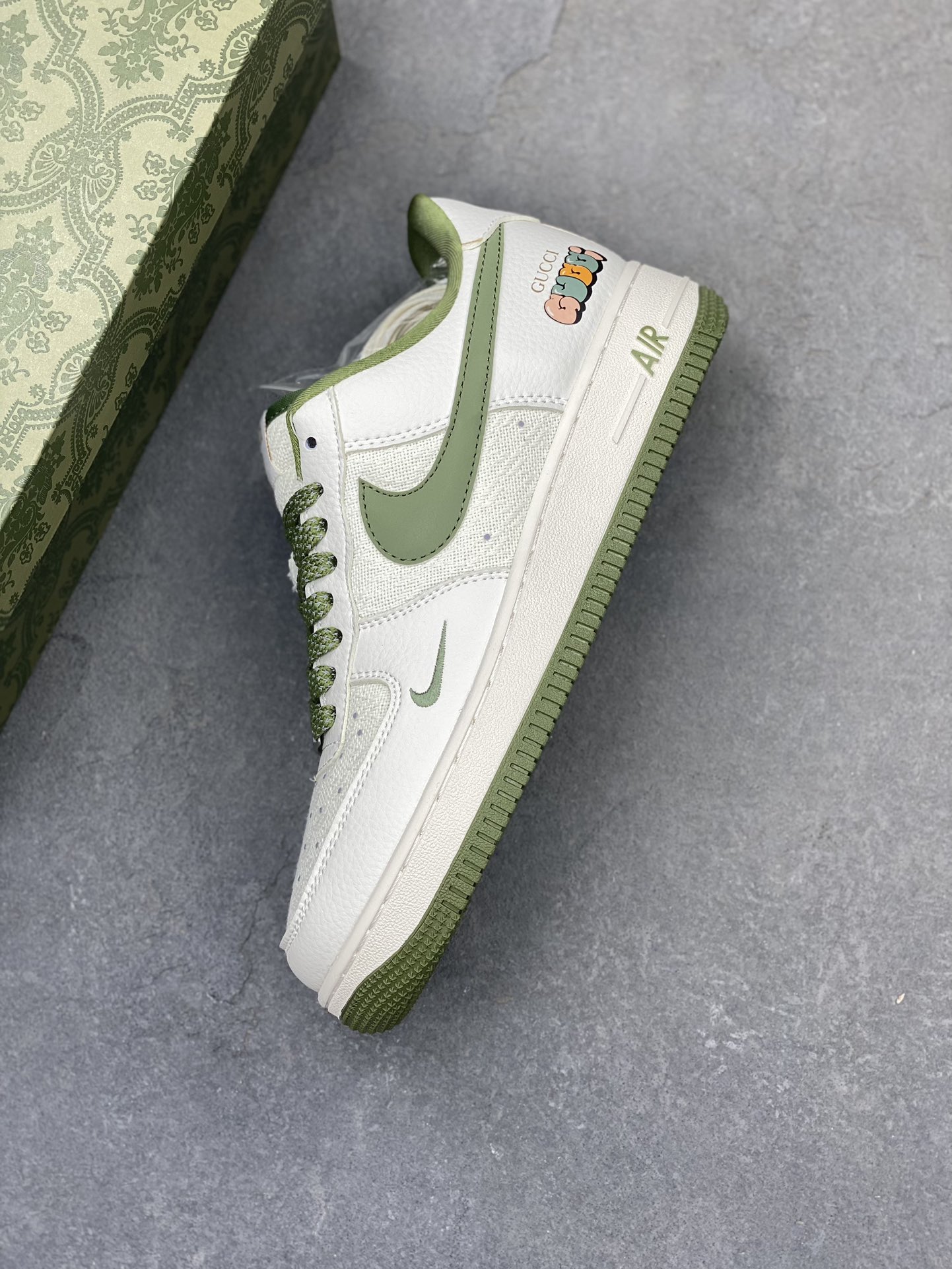 Nike Air Force 1 '07 Low Gucci Collab Sneakers - Green/Beige, Limited Edition 8 i1724010771 7781 2