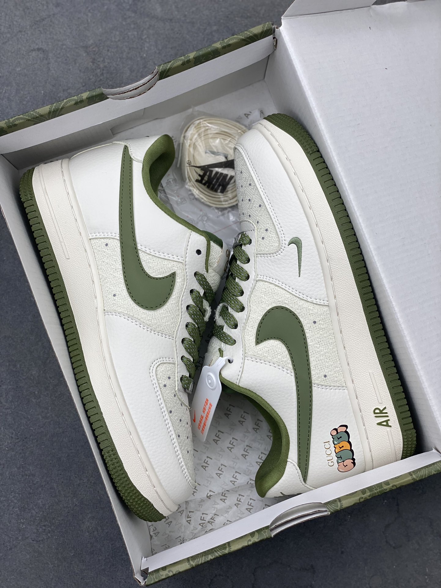 Nike Air Force 1 '07 Low Gucci Collab Sneakers - Green/Beige, Limited Edition 10 i1724010771 808 8