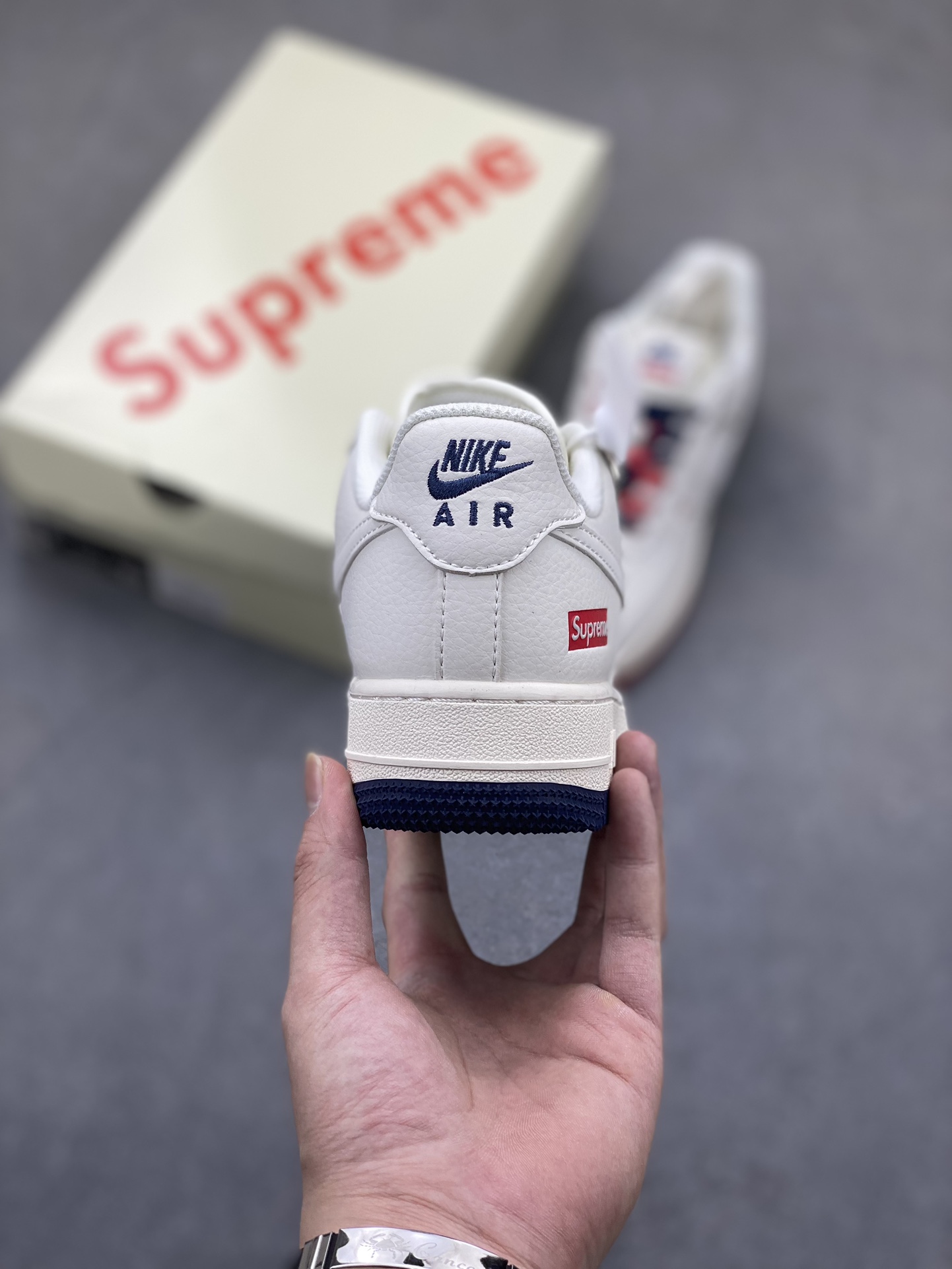 Nike Air Force 1 '07 Low Supreme Collab Sneakers - Red, White & Blue 5 i1724266237 3883 8