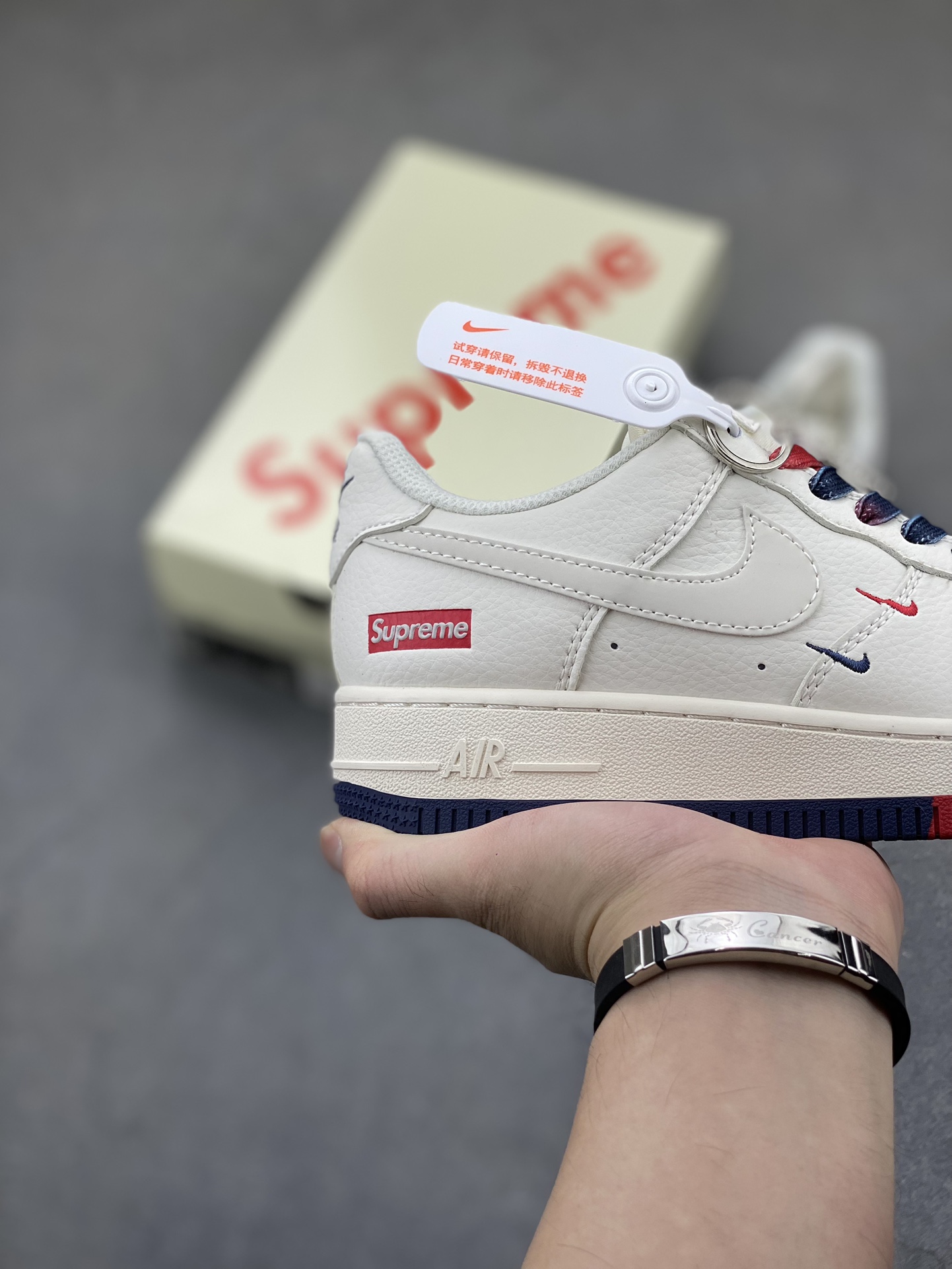 Nike Air Force 1 '07 Low Supreme Collab Sneakers - Red, White & Blue 6 i1724266237 6948 4
