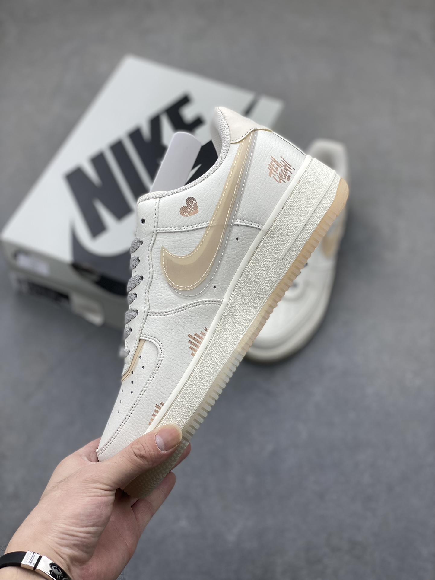 Nike Air Force 1 '07 Custom White/Tan Low-Top Sneakers 4 i1724266388 2590 4