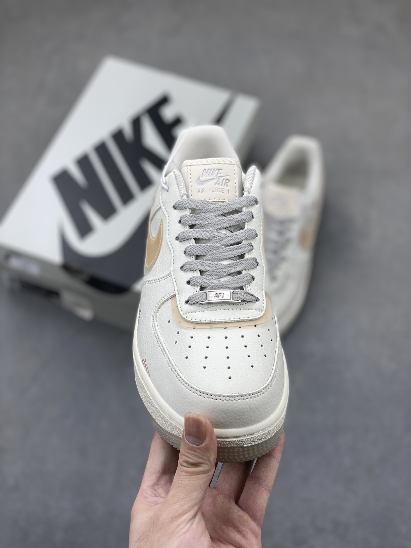 Nike Air Force 1 '07 Custom White/Tan Low-Top Sneakers 3 i1724266388 5047 1