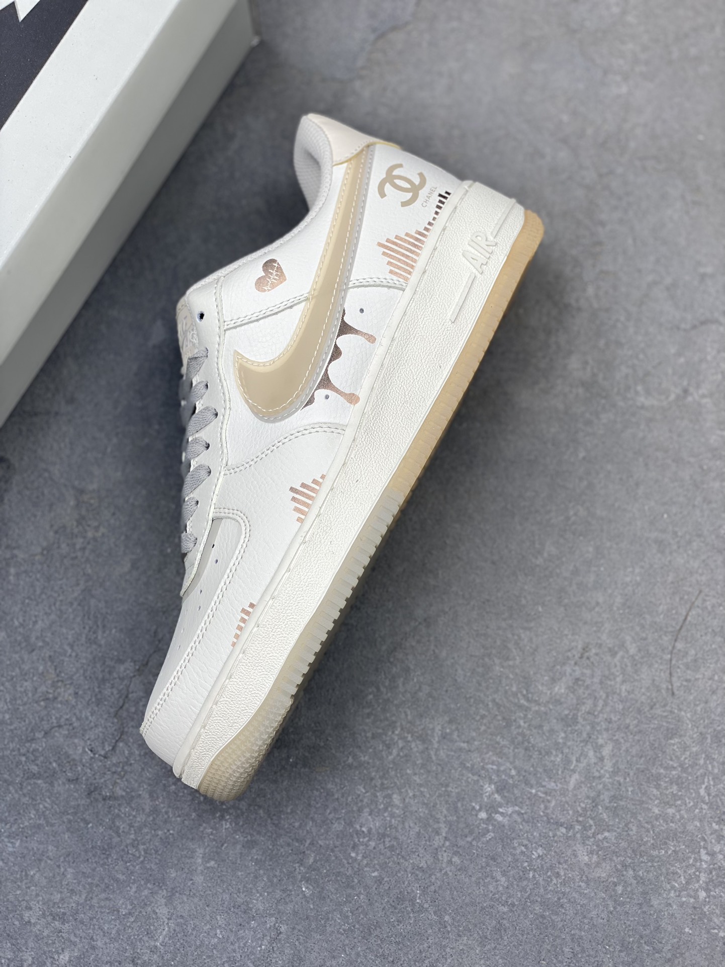 Nike Air Force 1 '07 Custom White/Tan Low-Top Sneakers 8 i1724266388 7523 2