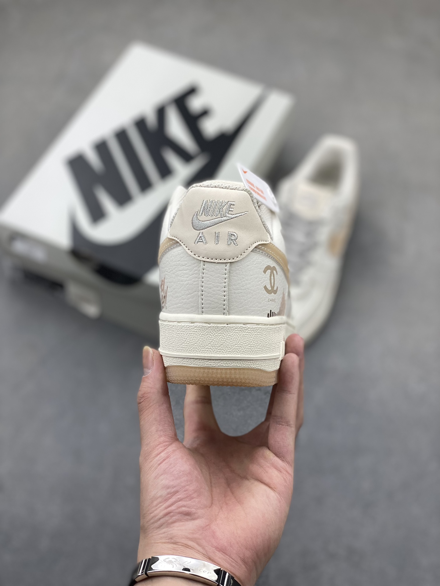 Nike Air Force 1 '07 Custom White/Tan Low-Top Sneakers 5 i1724266388 9948 5