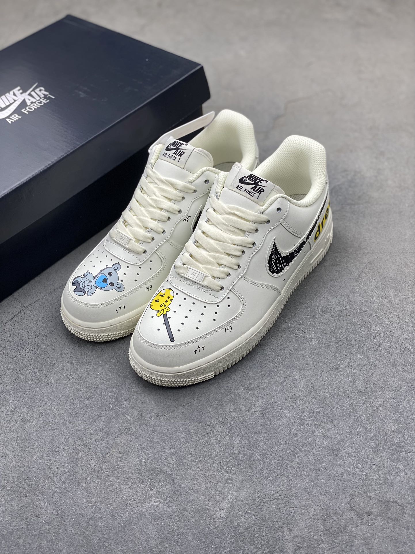 Nike Air Force 1 Low '07 "Drew" Custom Graffiti Sneakers 9 i1724356298 303 0