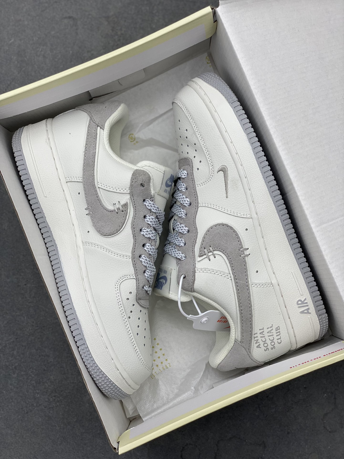 Nike Air Force 1 '07 Low Anti Social Club Custom Sneakers - White/Gray 10 i1724356518 2776 7